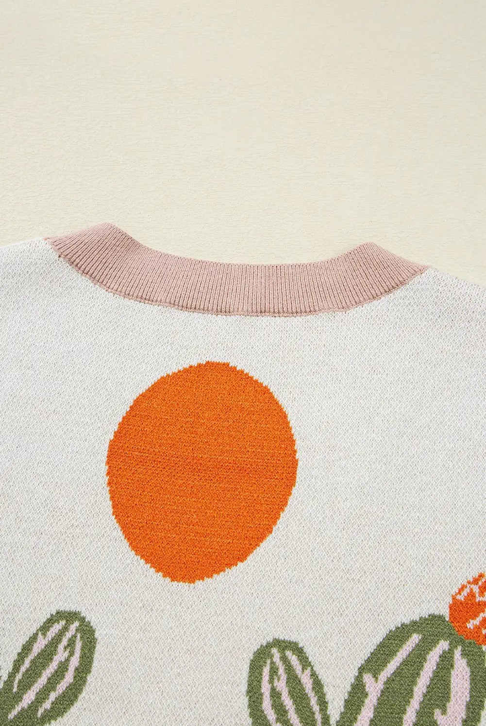 Grateful Threads Boutique Apricot Desert Cactus Buttoned Front Sweater Cardigan - Cardigans Apricot Desert Cactus Buttoned Front Sweater Cardigan