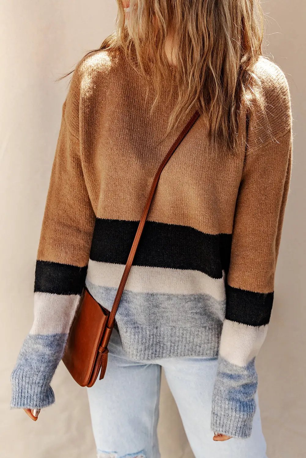 Grateful Threads Boutique Striped Ribbed Knit Sweater - Sweaters Striped Ribbed Knit Sweater