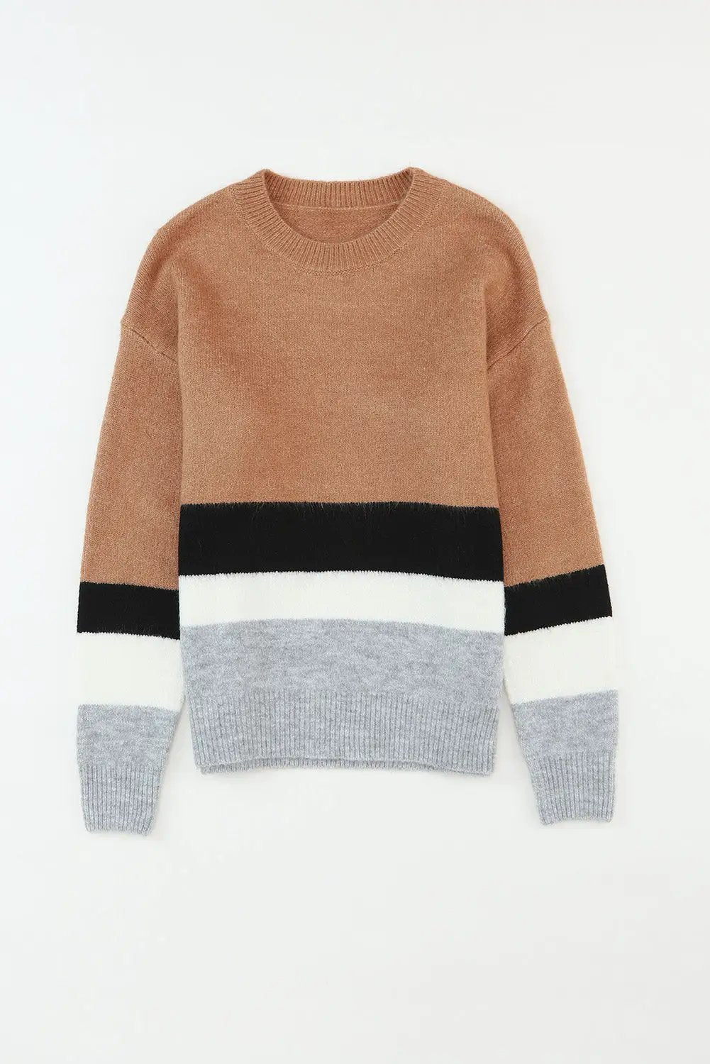 Grateful Threads Boutique Striped Ribbed Knit Sweater - Sweaters Striped Ribbed Knit Sweater