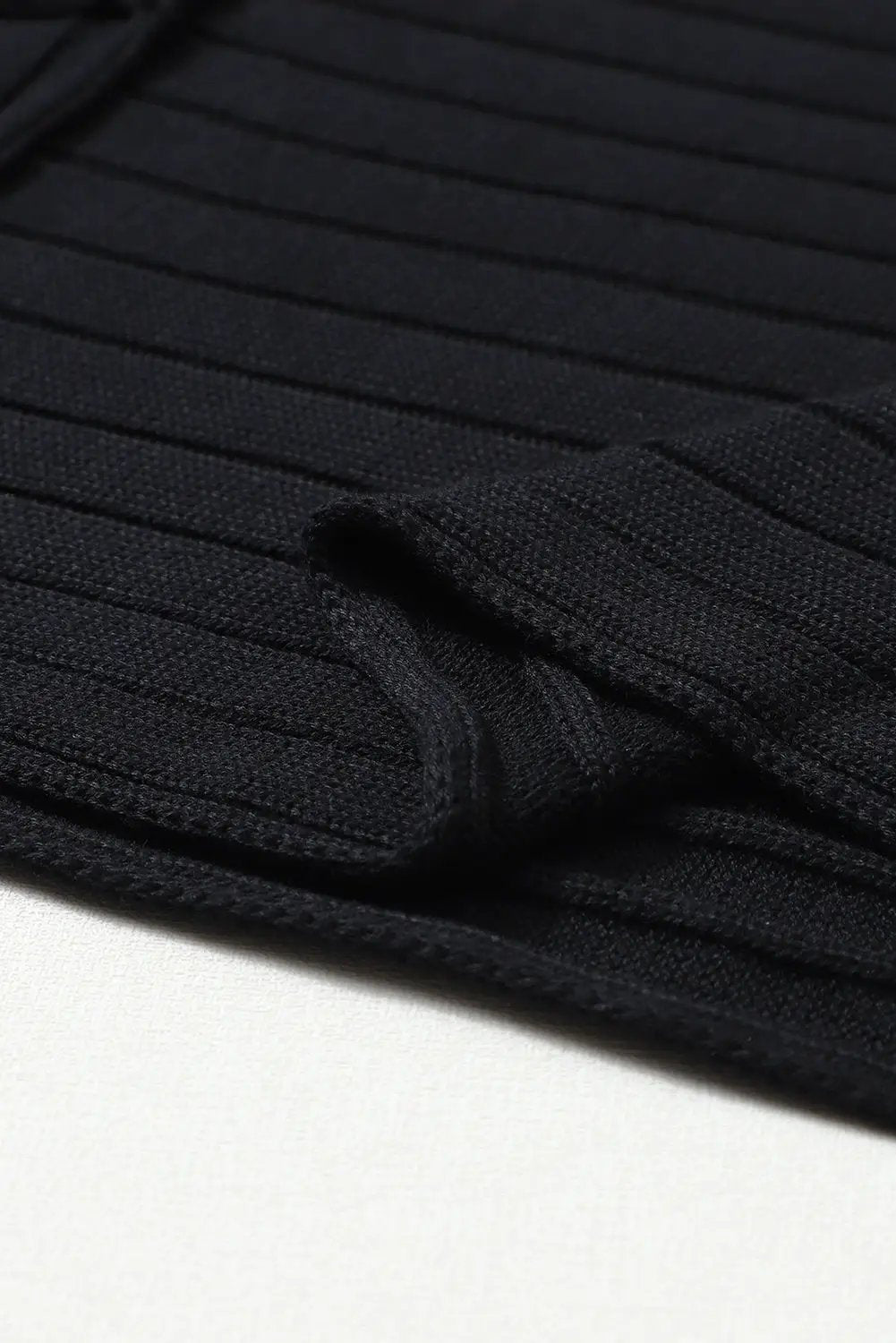 Grateful Threads Boutique Black Exposed Seam Ribbed Knit Dolman Top - Shirts