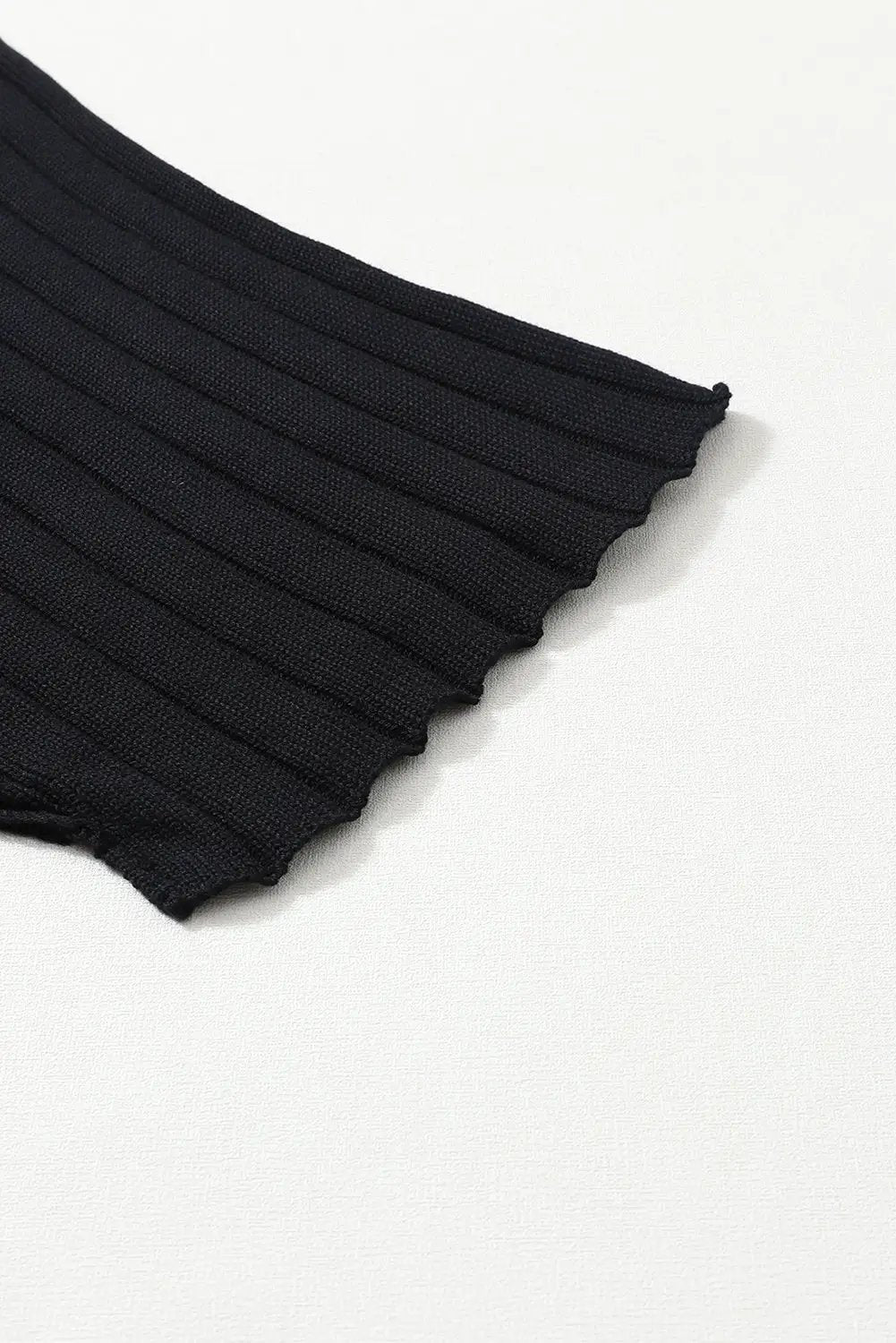 Grateful Threads Boutique Black Exposed Seam Ribbed Knit Dolman Top - Shirts