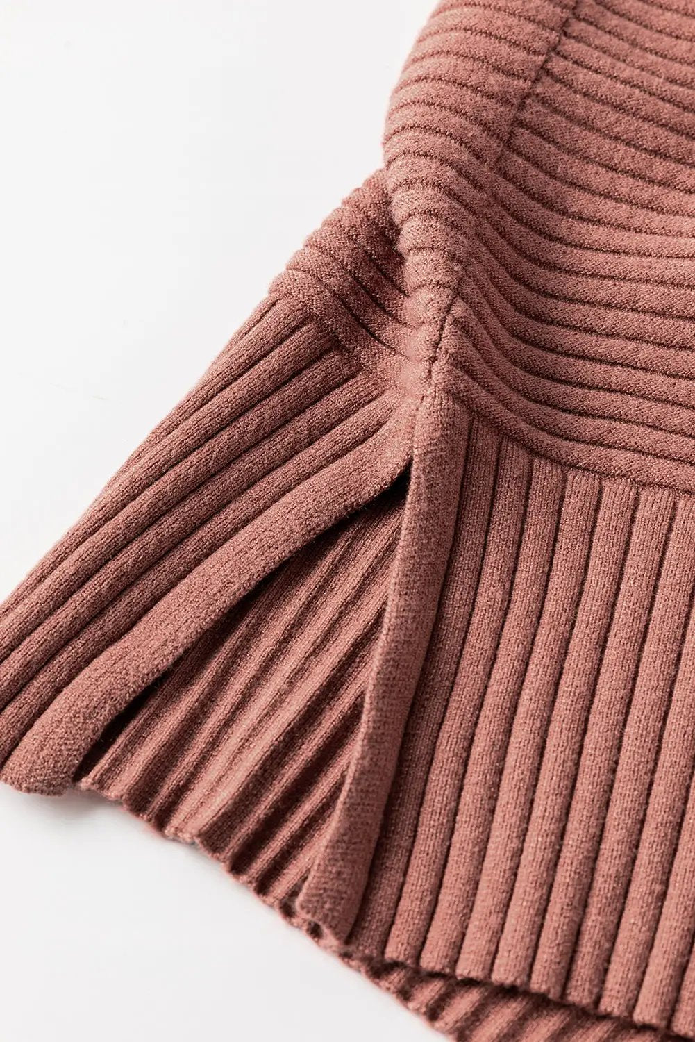 Grateful Threads Boutique Mineral Red Turtleneck Ribbed Knit Tunic Sweater - Sweaters