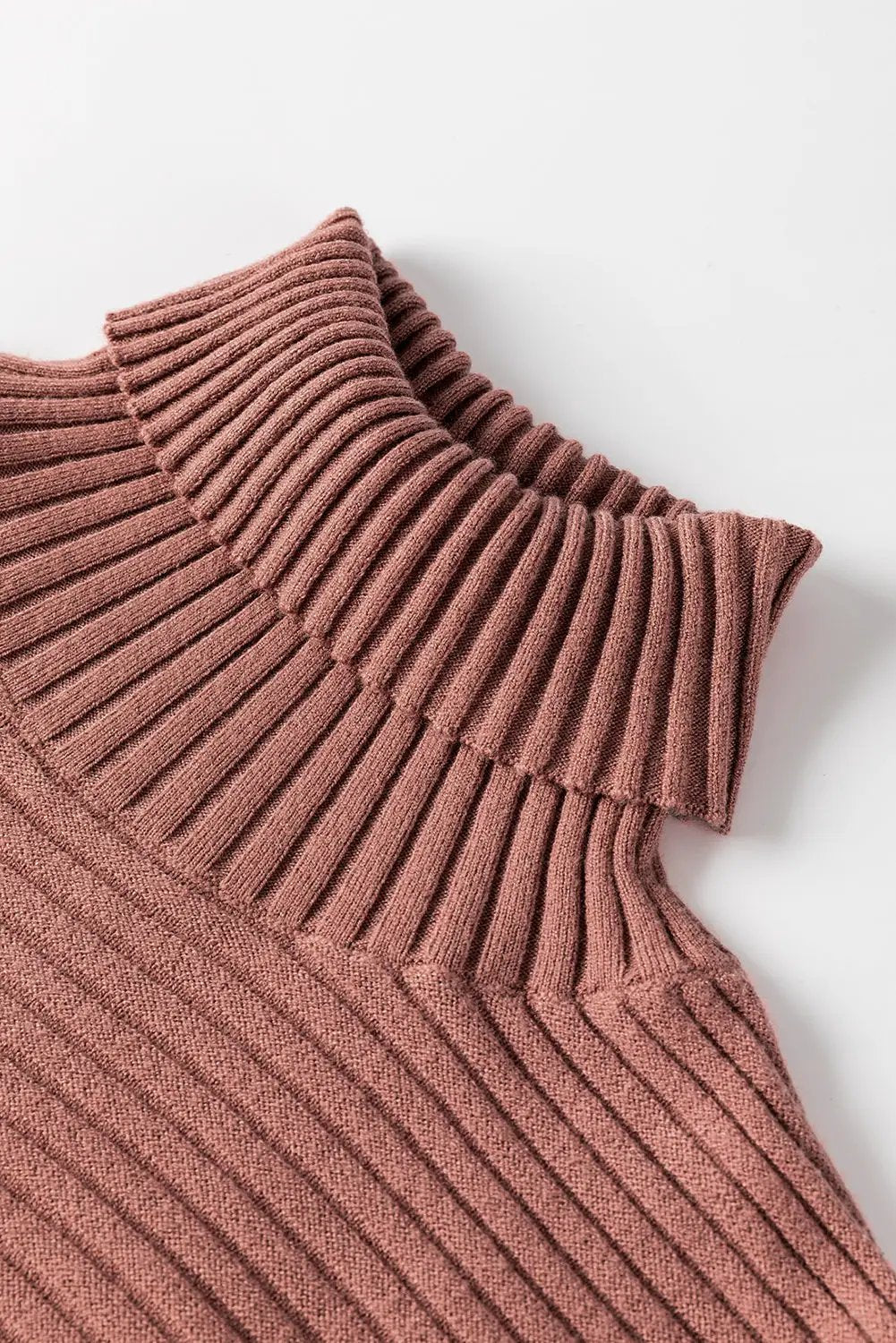 Grateful Threads Boutique Mineral Red Turtleneck Ribbed Knit Tunic Sweater - Sweaters