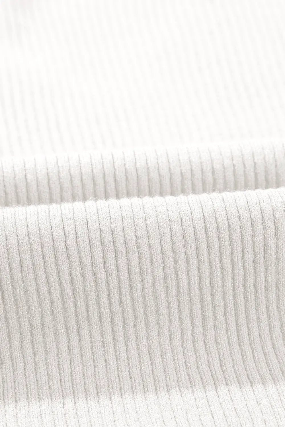 Grateful Threads Boutique White V Neck Ribbed Knit Lightweight Short Sleeve Sweater - Sweaters White V Neck Ribbed Knit Lightweight Short Sleeve Sweater
