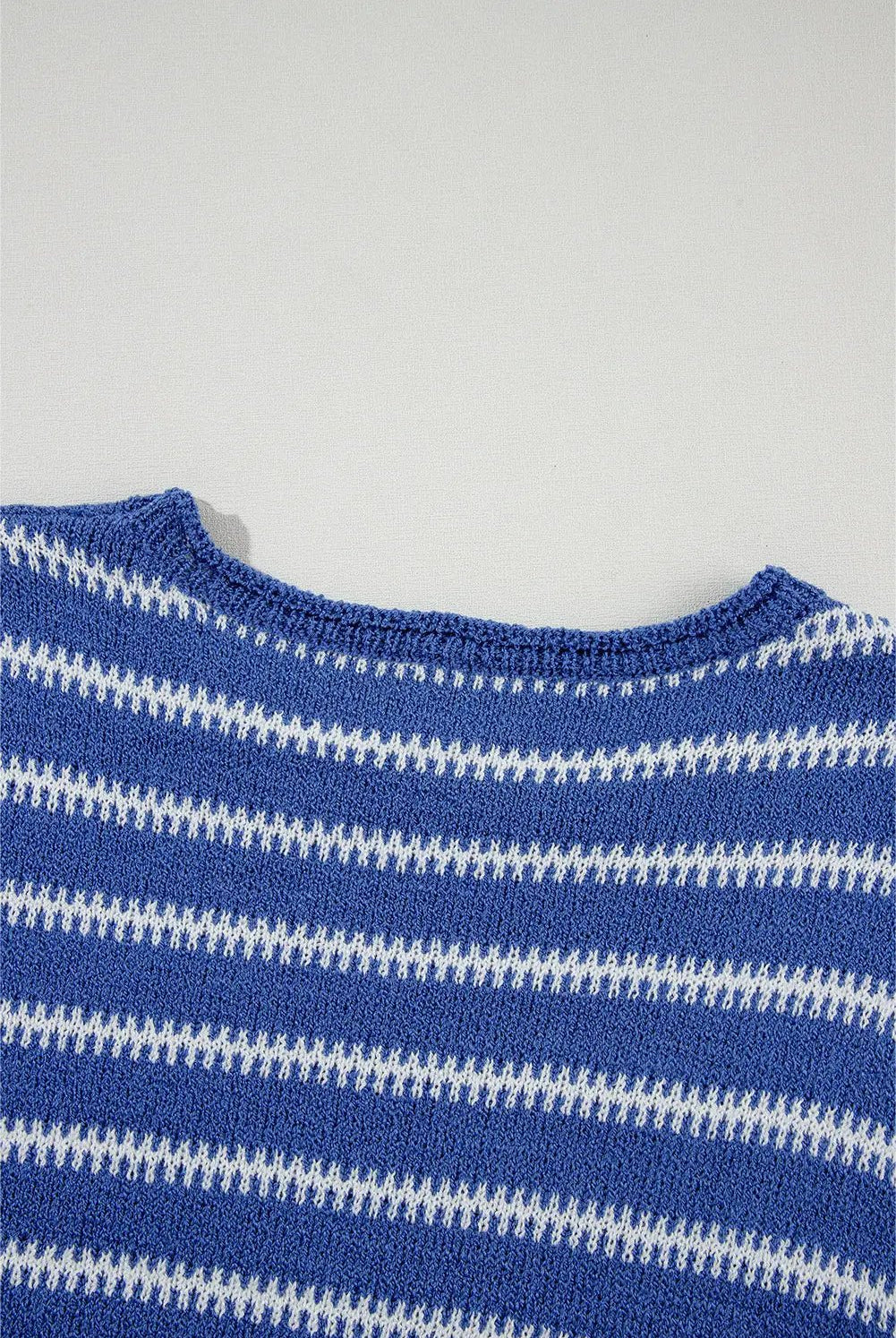Grateful Threads Boutique Blue Striped Drop Shoulder Sweater - Shirts