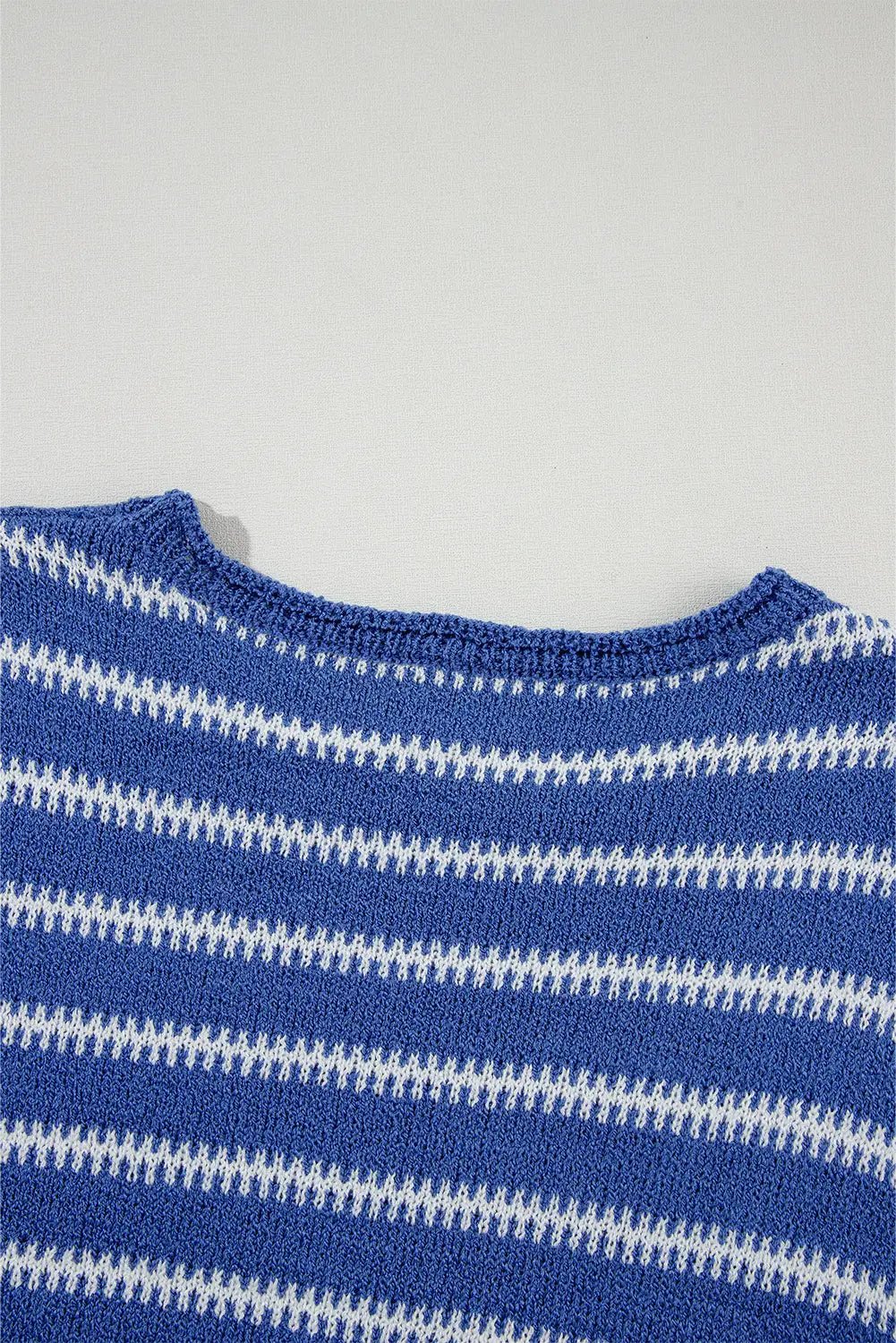 Grateful Threads Boutique Blue Striped Drop Shoulder Sweater - Shirts