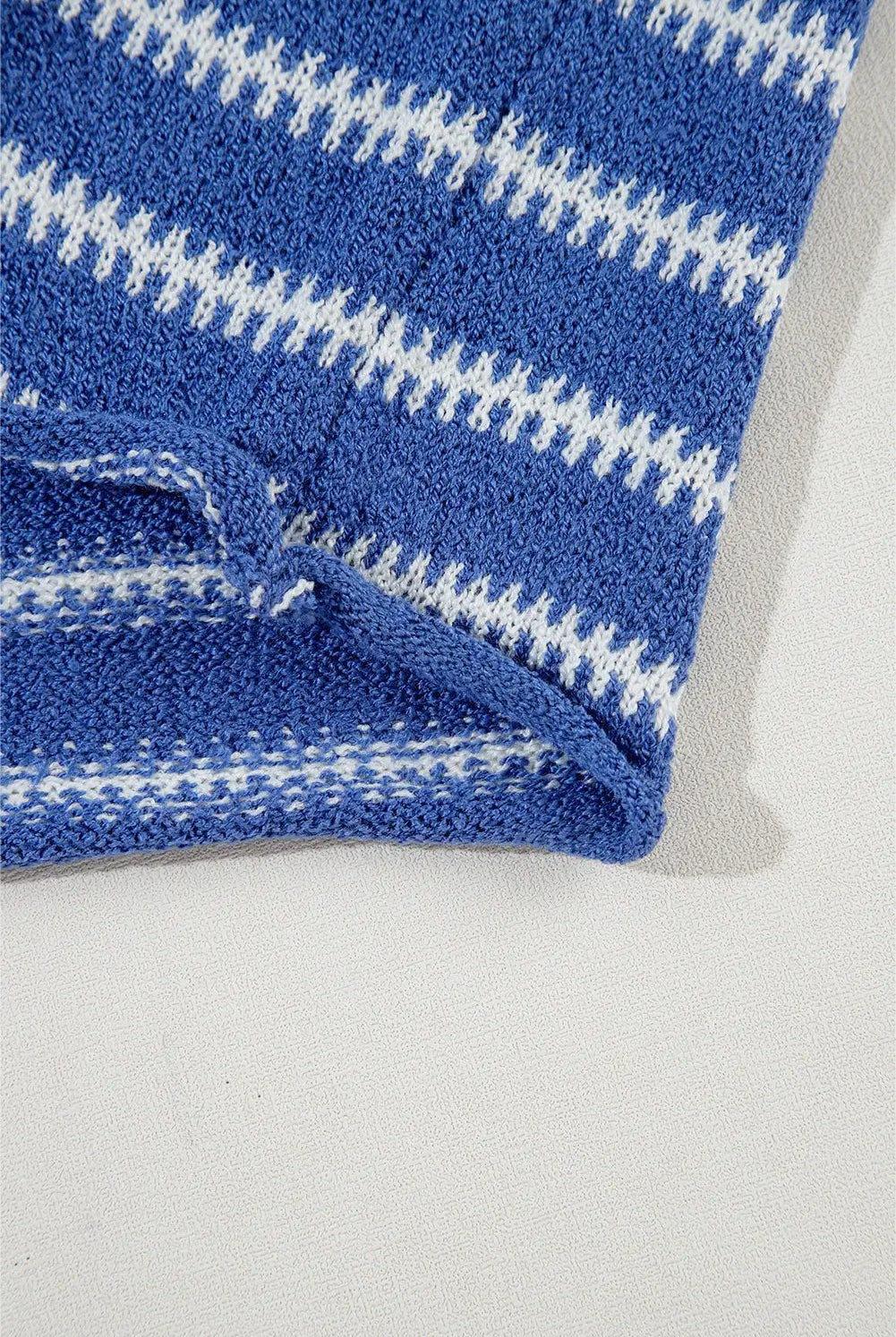 Grateful Threads Boutique Blue Striped Drop Shoulder Sweater - Shirts