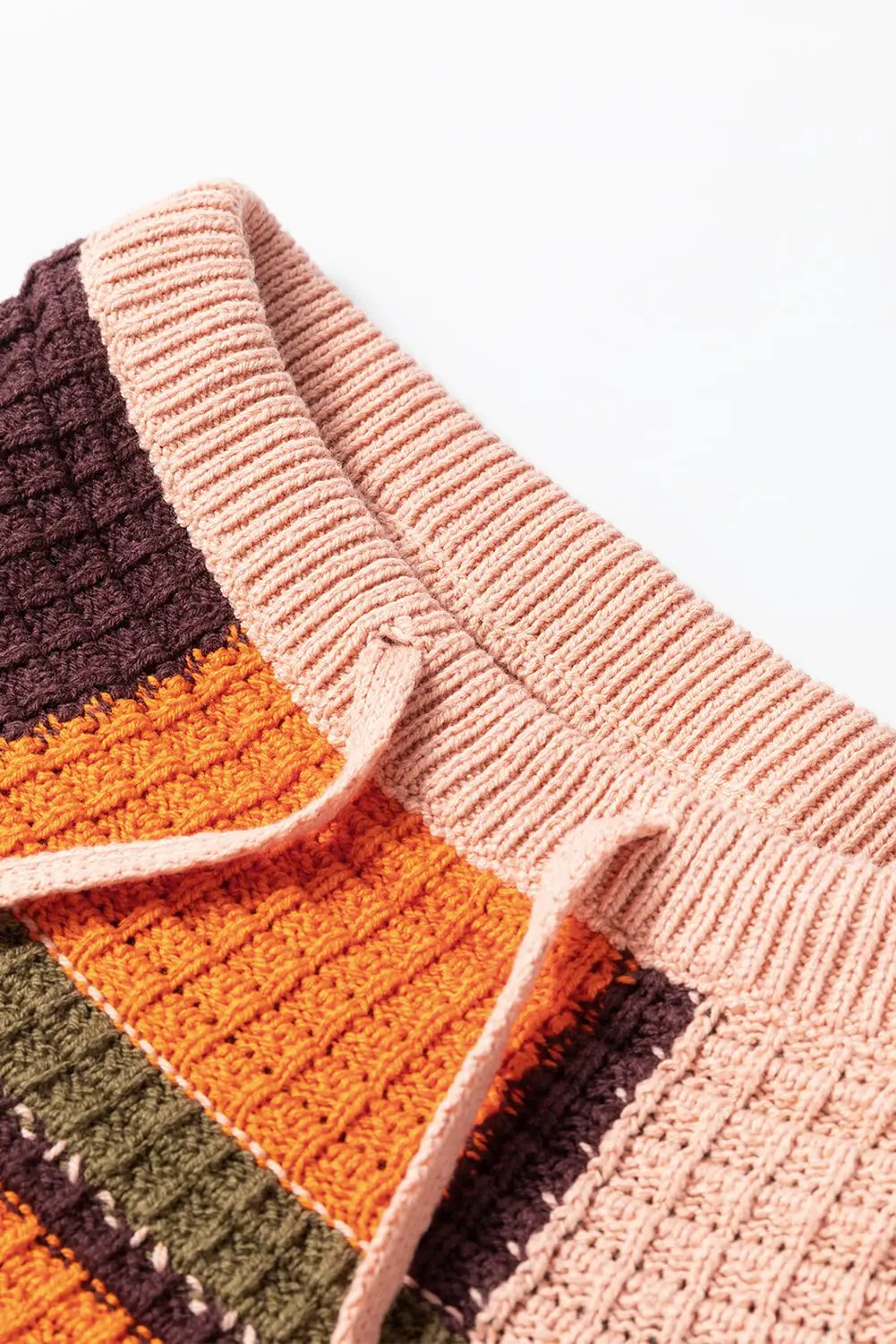 Grateful Threads Boutique Colorblock Waffle Knit Mock Neck Sweater - Sweaters