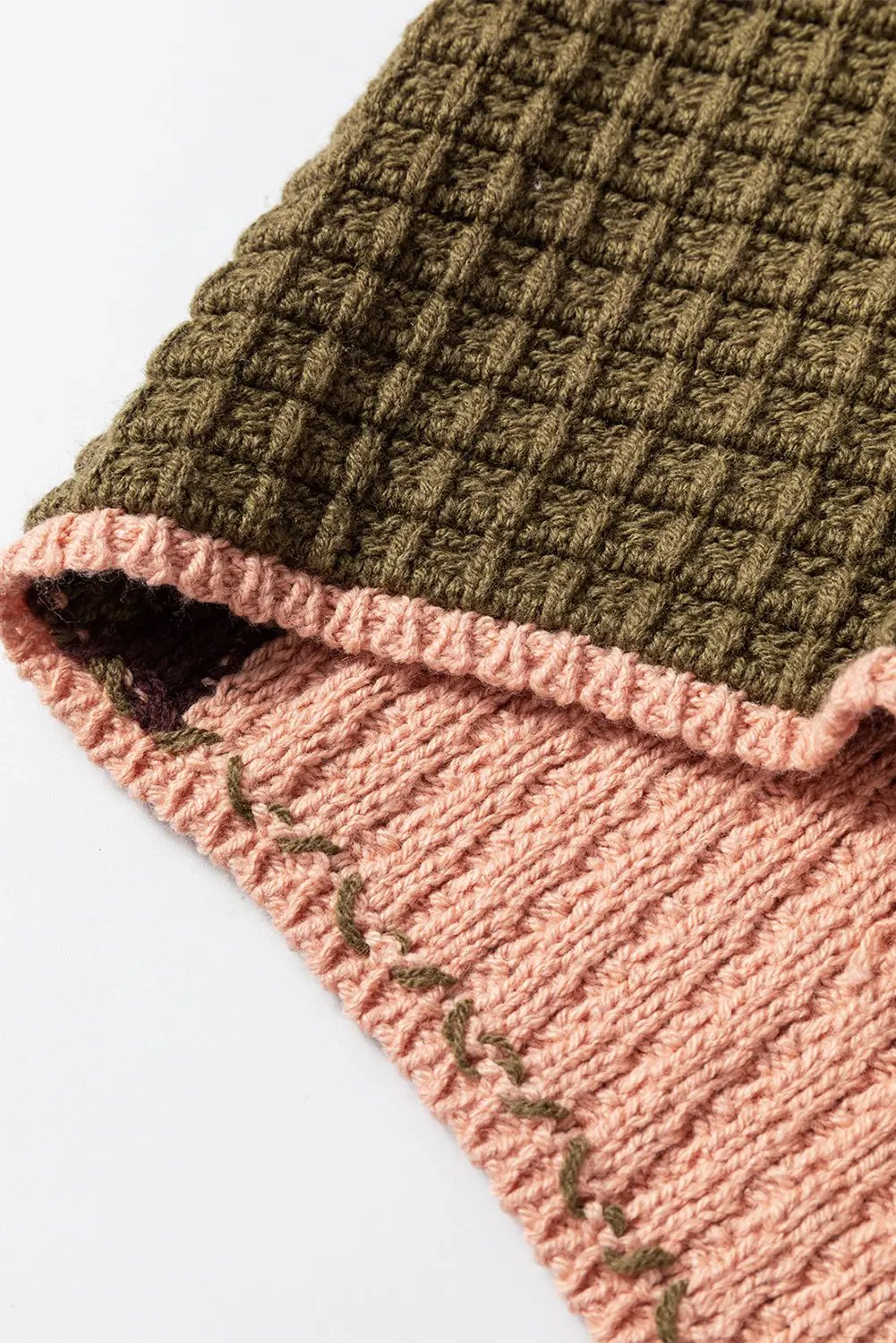 Grateful Threads Boutique Colorblock Waffle Knit Mock Neck Sweater - Sweaters