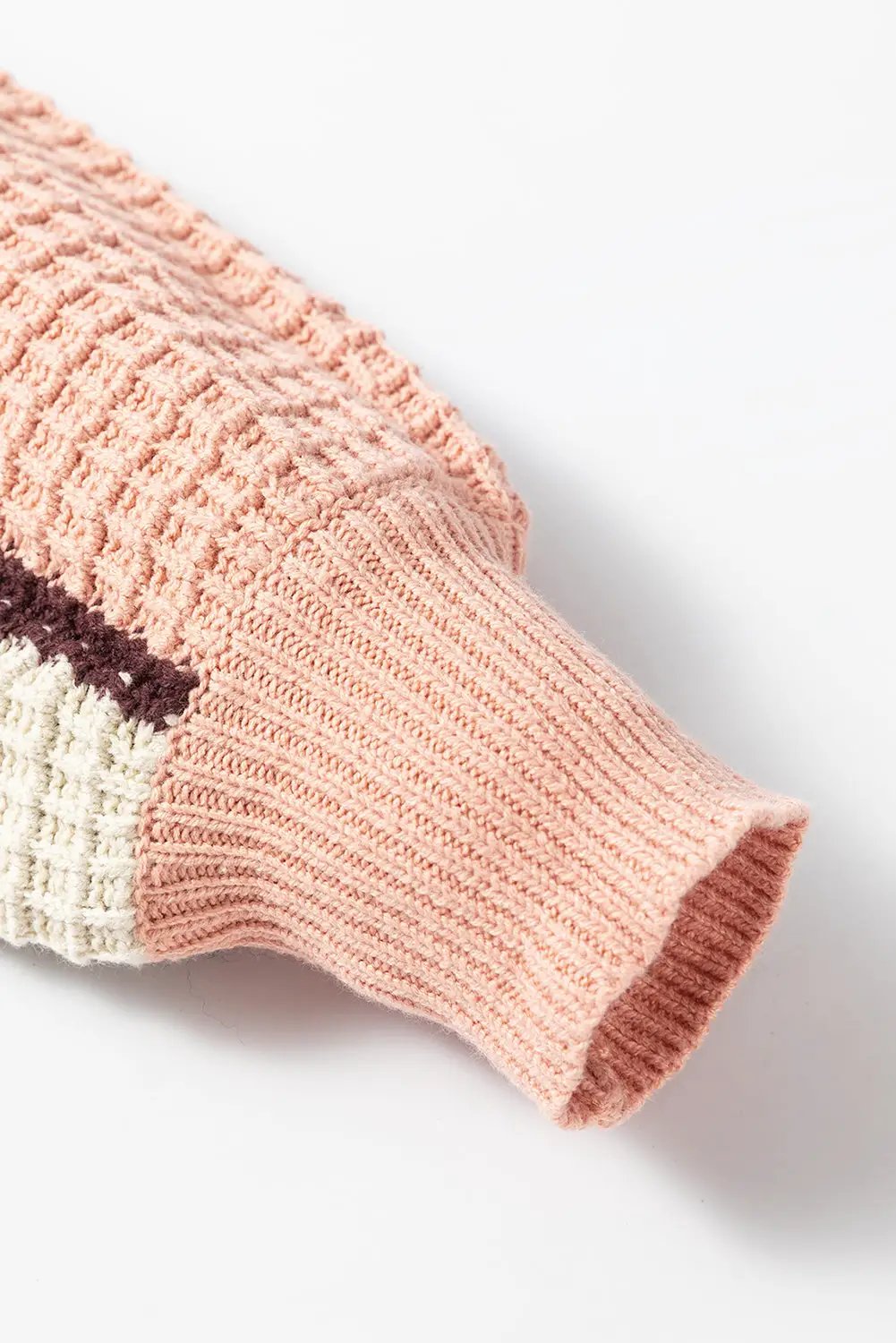 Grateful Threads Boutique Colorblock Waffle Knit Mock Neck Sweater - Sweaters