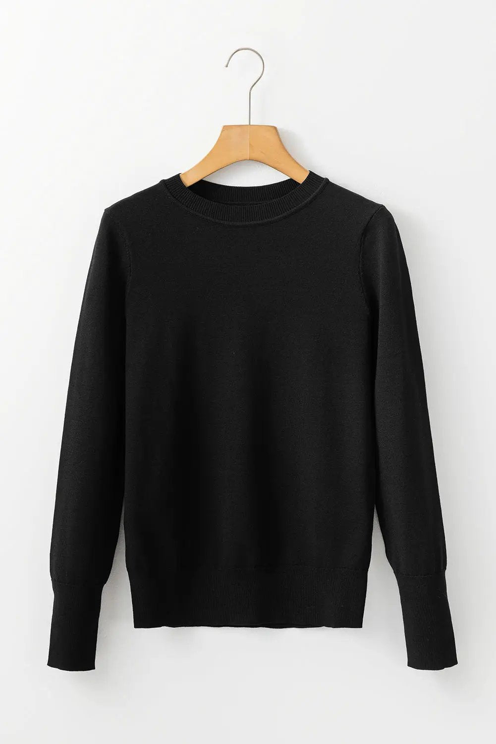 Grateful Threads Boutique Black Slim Fit Crew Neck Sweater - Sweaters