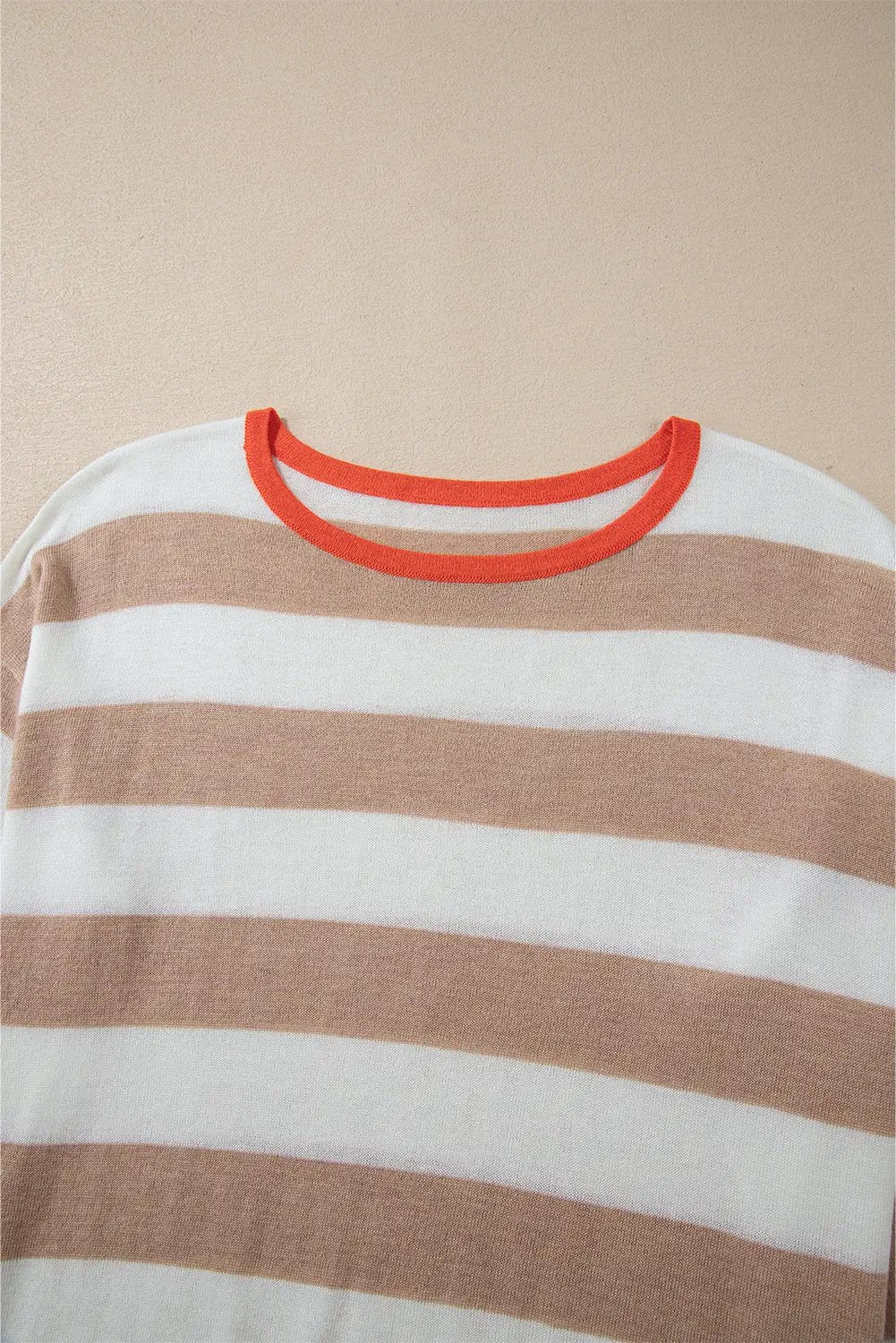 Grateful Threads Boutique Apricot Colorblock Drop Shoulder Sweater - Sweaters