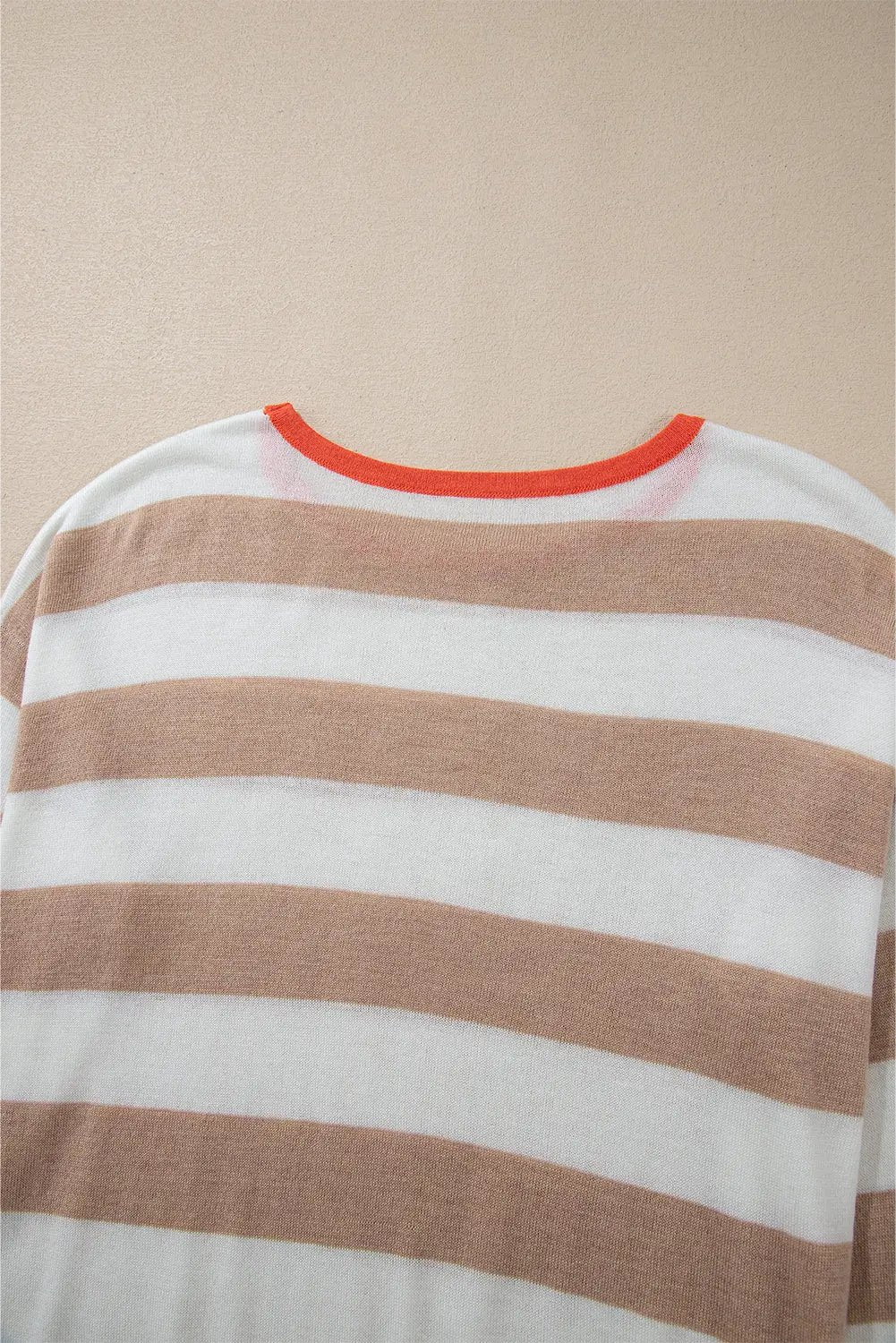 Grateful Threads Boutique Apricot Colorblock Drop Shoulder Sweater - Sweaters