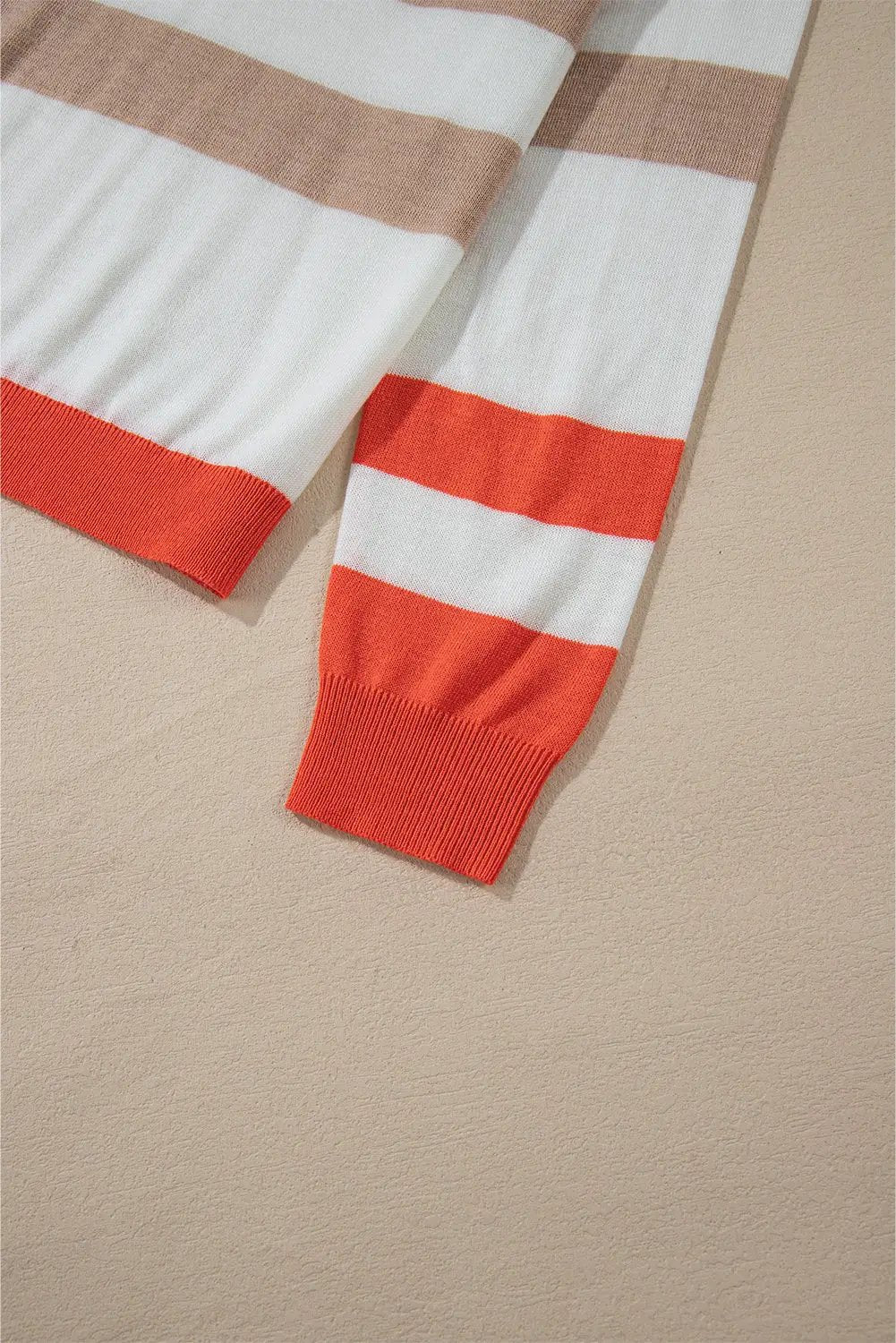 Grateful Threads Boutique Apricot Colorblock Drop Shoulder Sweater - Sweaters
