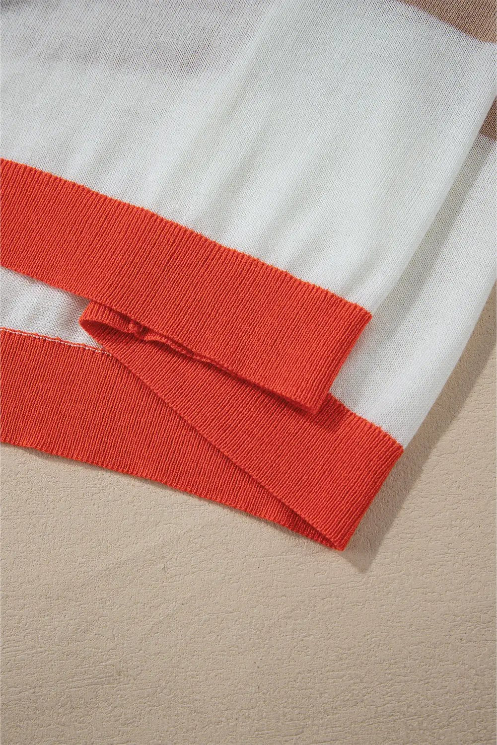 Grateful Threads Boutique Apricot Colorblock Drop Shoulder Sweater - Sweaters