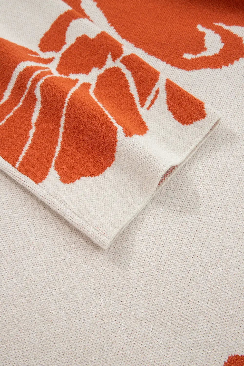Grateful Threads Boutique Bold Flower Pattern Sweater - Sweaters Beige Bold Flower Pattern Southern Girl Baggy Sweater