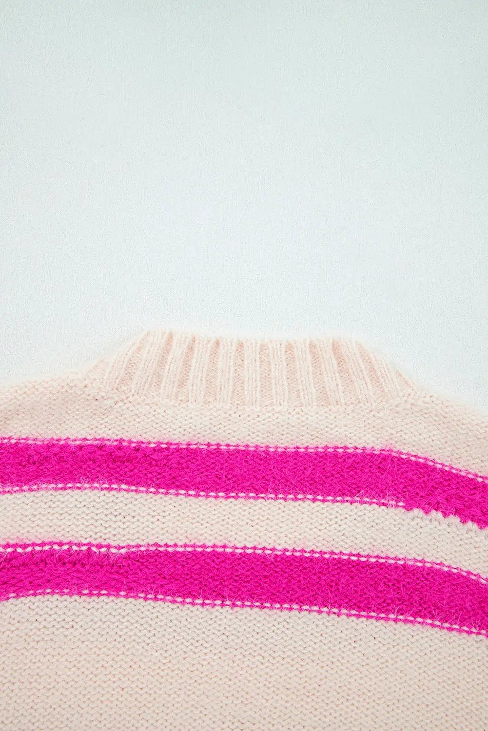 Grateful Threads Boutique “I Know What I Want” Sequin Stripe Sweater - Sweaters Rose Red I KNOW WHAT I WANT Sequin Letter Patched Loose Sweater