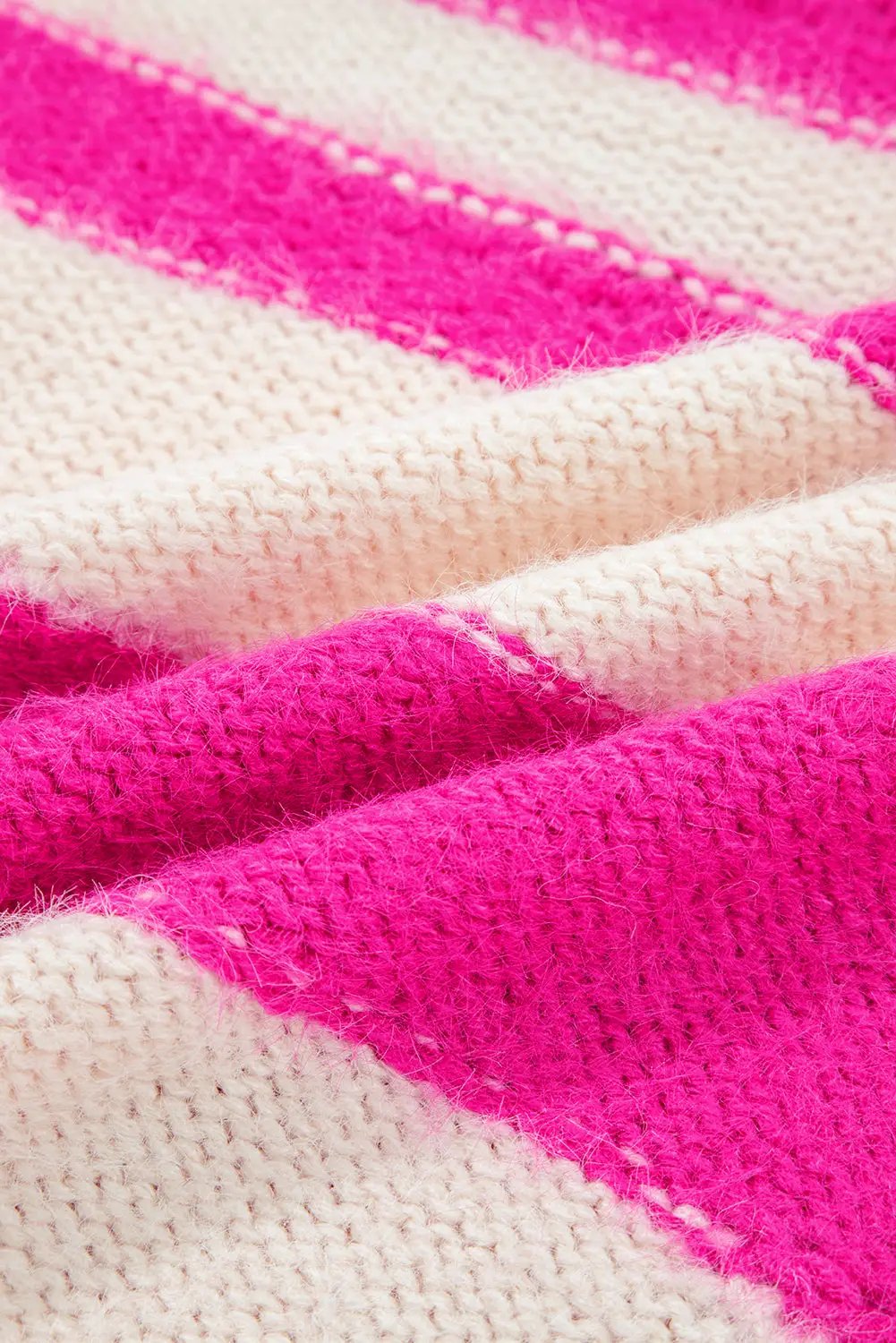 Grateful Threads Boutique “I Know What I Want” Sequin Stripe Sweater - Sweaters Rose Red I KNOW WHAT I WANT Sequin Letter Patched Loose Sweater