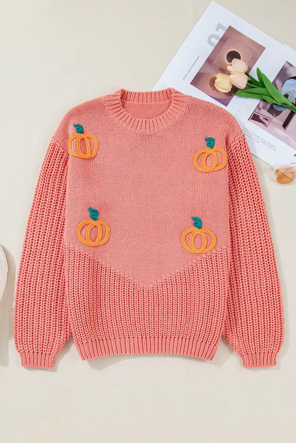 Grateful Threads Boutique Pumpkin Patch Blossom Sweater - Sweaters Blossom Pumpkin Embroidered Thanksgiving Sweater