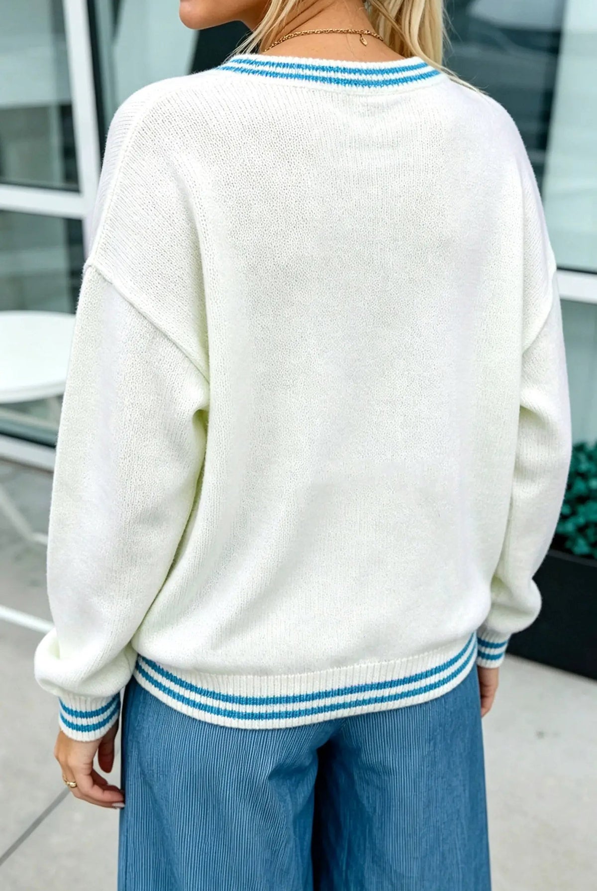 The Delia Sweater - Light Blue — view 2