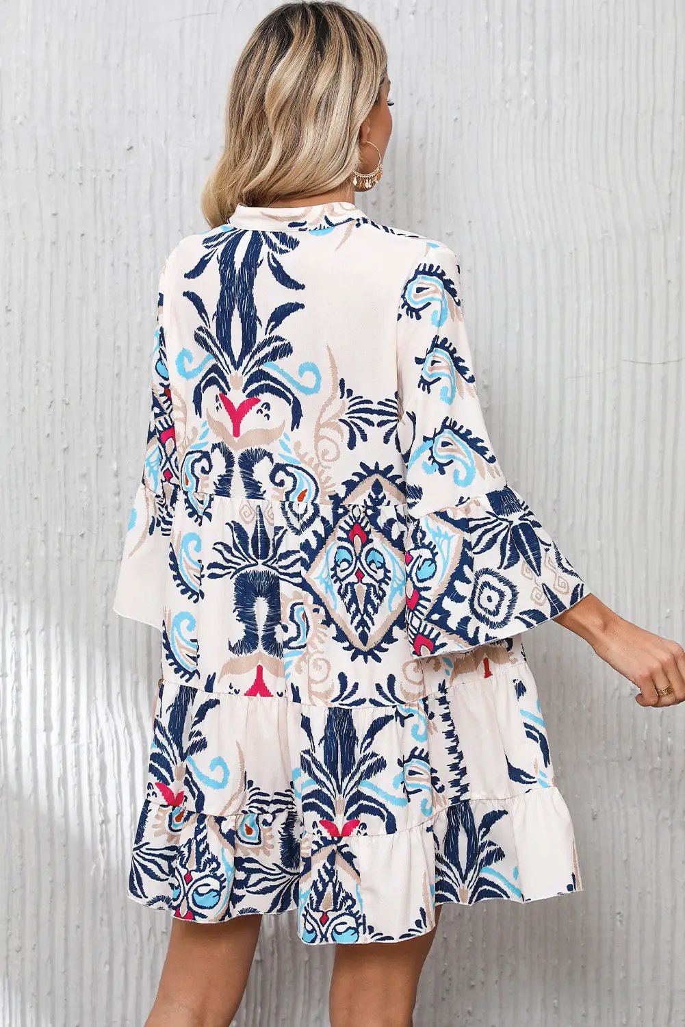 Grateful Threads Boutique White Printed Tribal Dress - Dresses