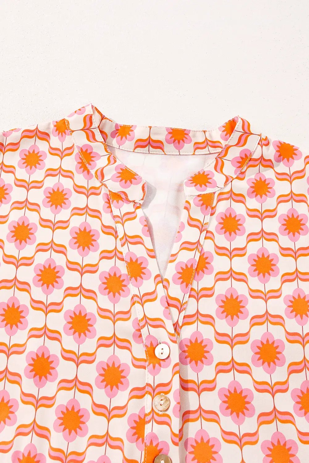 Grateful Threads Boutique Orange Floral Buttoned Front Dress - Dresses Orange Floral Buttoned Front Dress
