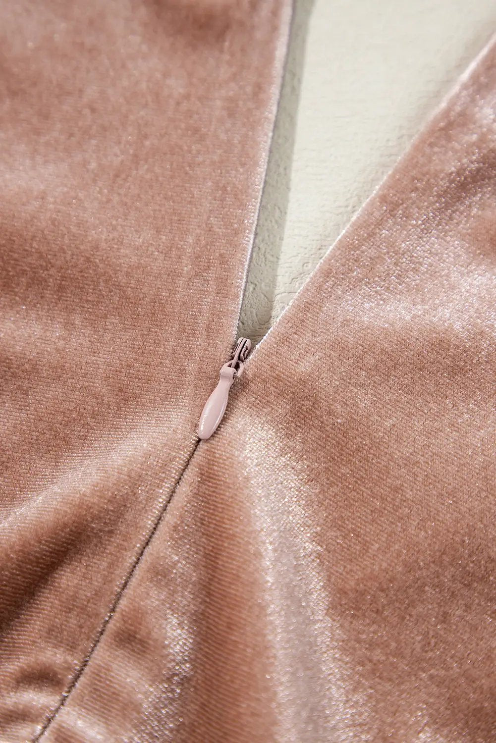 Grateful Threads Boutique Dusty Taupe Rose Velvet Lacy Empire Waist Midi Dress - Dresses