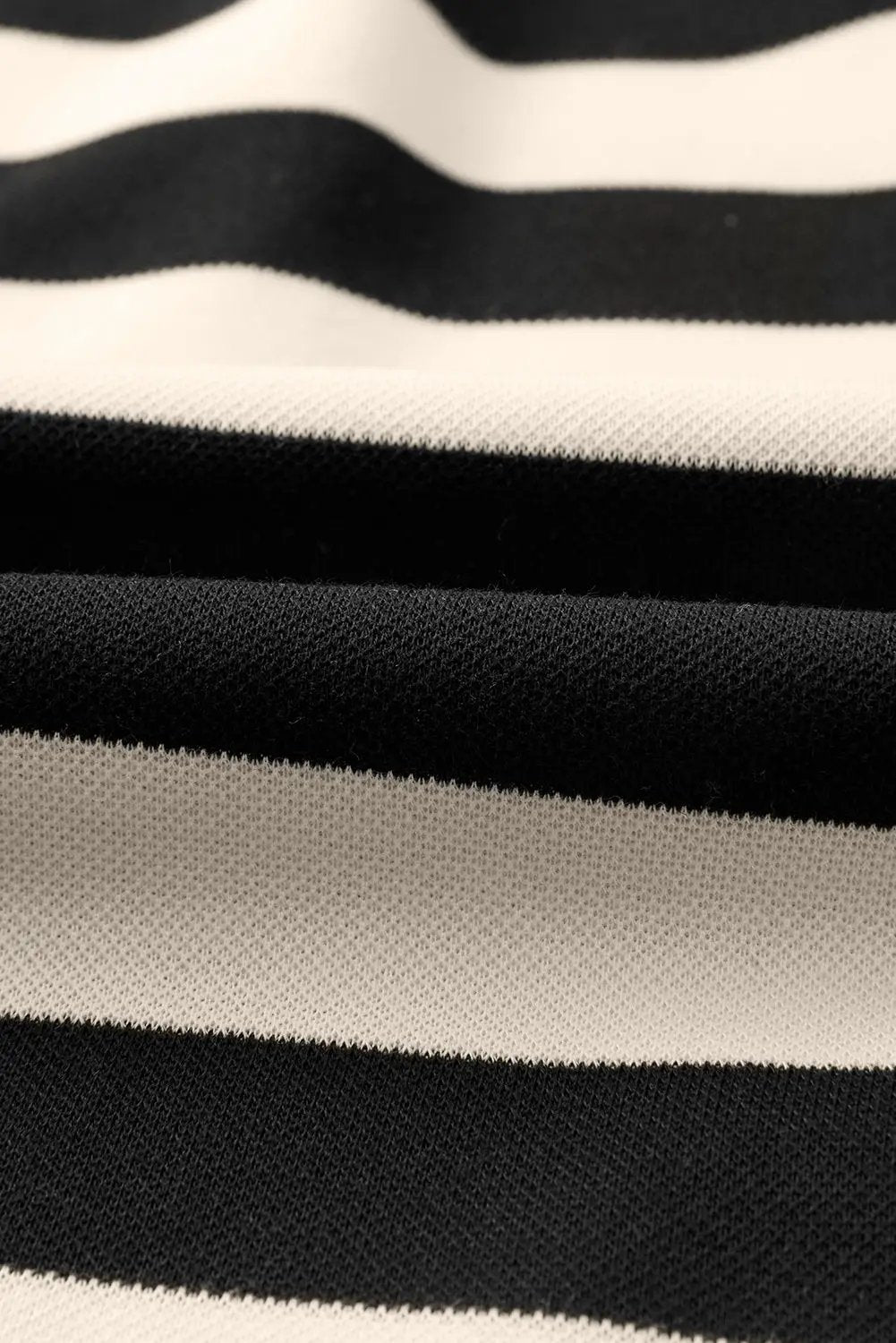 Grateful Threads Boutique Black & Cream Stripe Loose Collared Casual Dress - Dresses