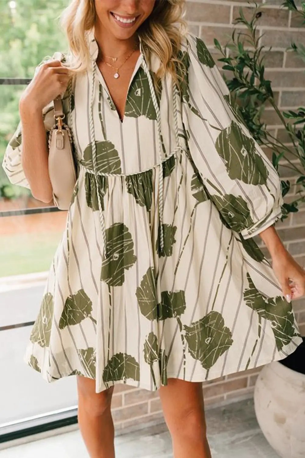 Grateful Threads Boutique Garden Daydream Puff Sleeve Mini Dress - Dresses