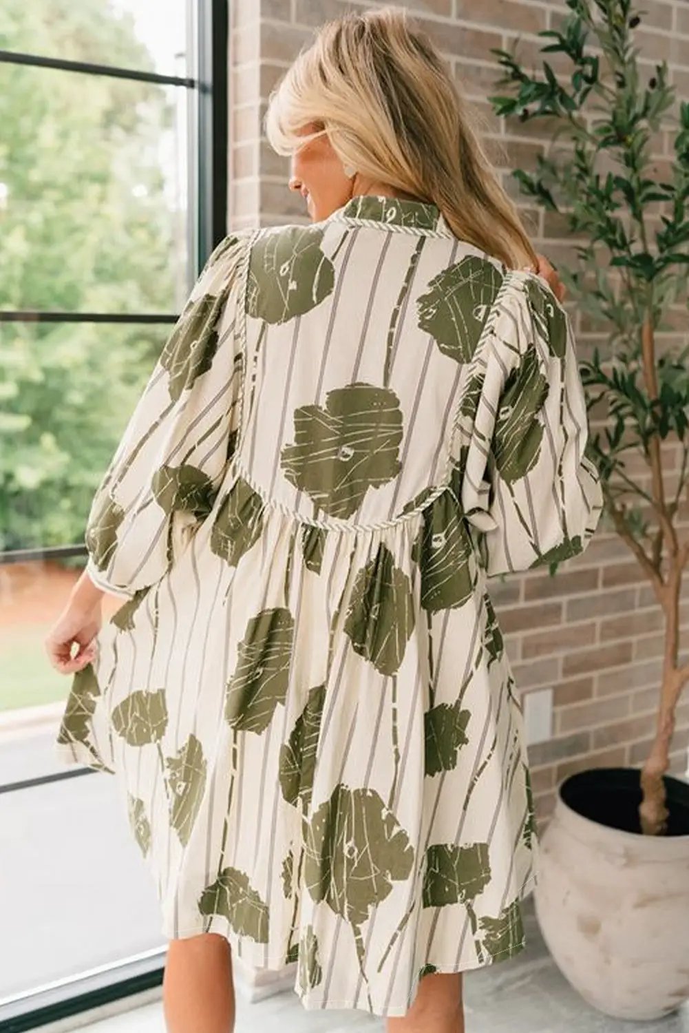 Grateful Threads Boutique Garden Daydream Puff Sleeve Mini Dress - Dresses