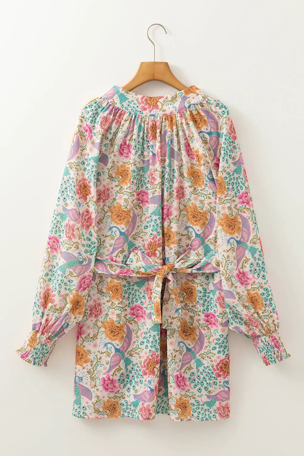 Grateful Threads Boutique Floral Print Bubble Sleeve Mini Dress - Dresses