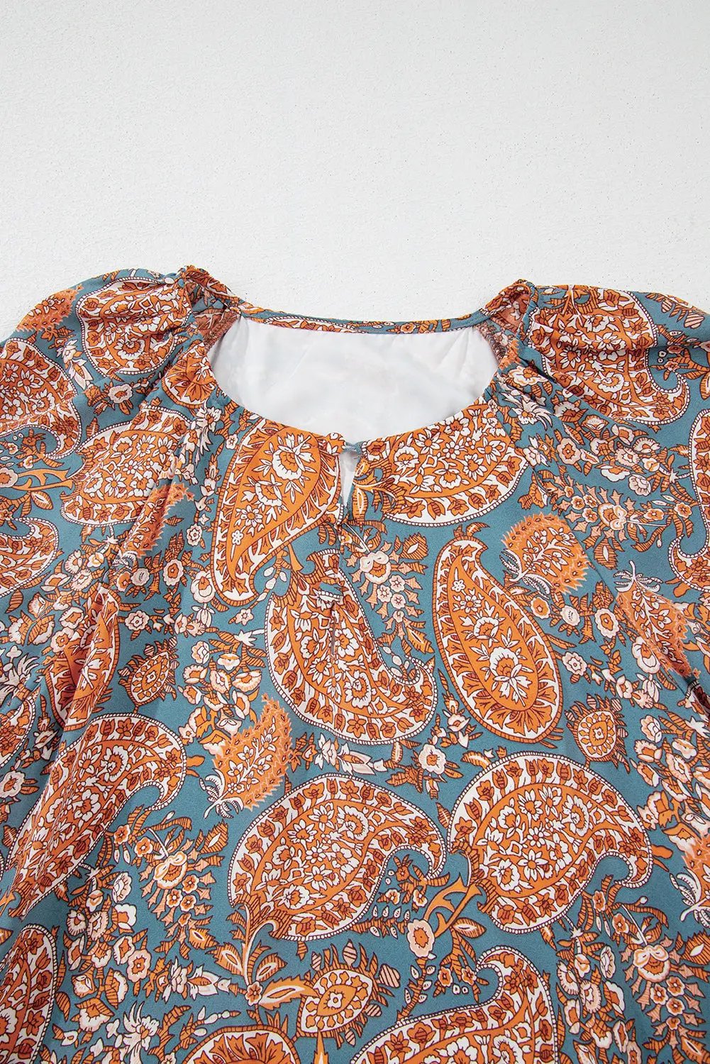 Grateful Threads Boutique Orange Paisley High Waist Mini Dress - Dresses