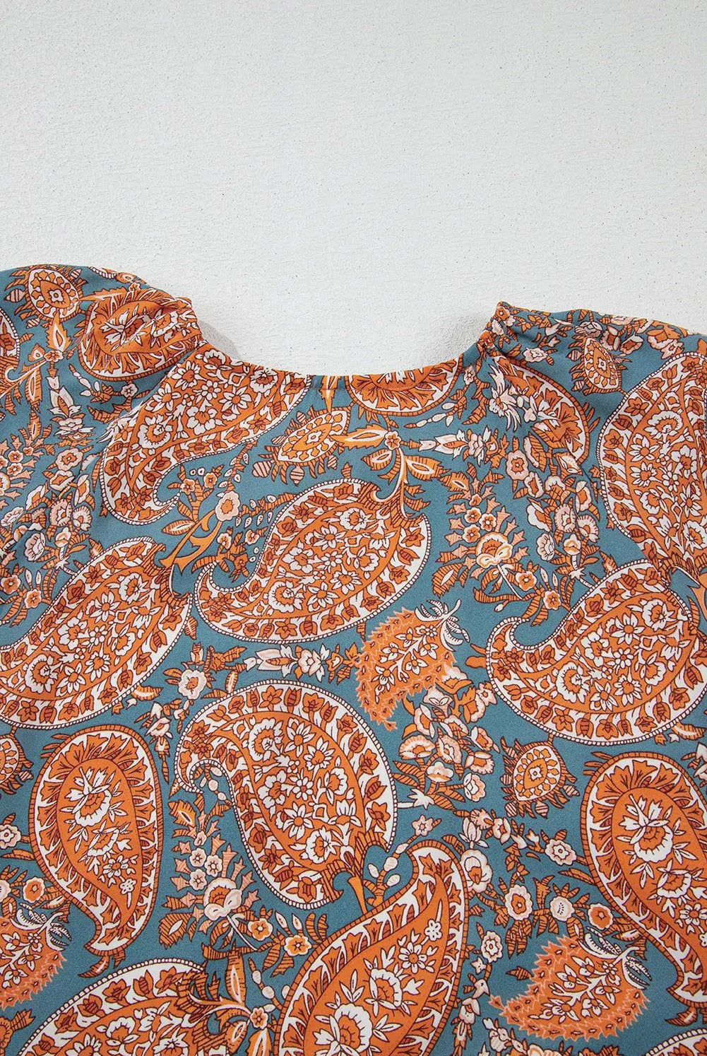 Grateful Threads Boutique Orange Paisley High Waist Mini Dress - Dresses