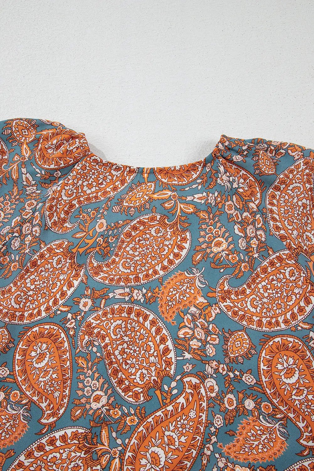 Grateful Threads Boutique Orange Paisley High Waist Mini Dress - Dresses