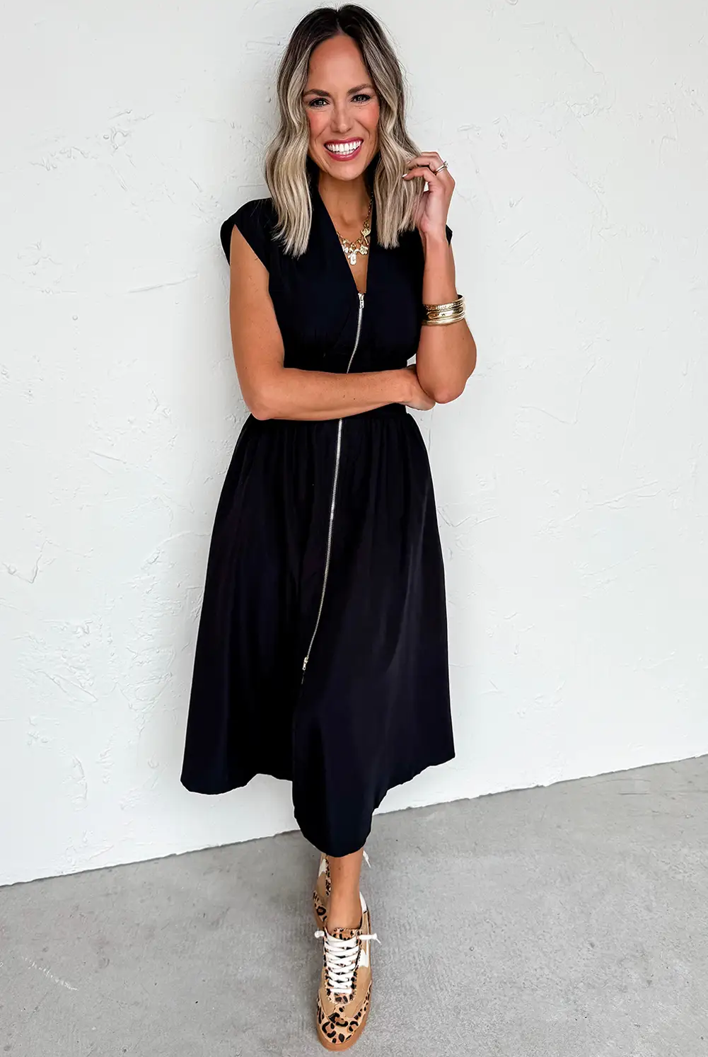 Grateful Threads Boutique Black Sleeveless Zipped Maxi Dress - Dresses Black Sleeveless Zipped Maxi Dress