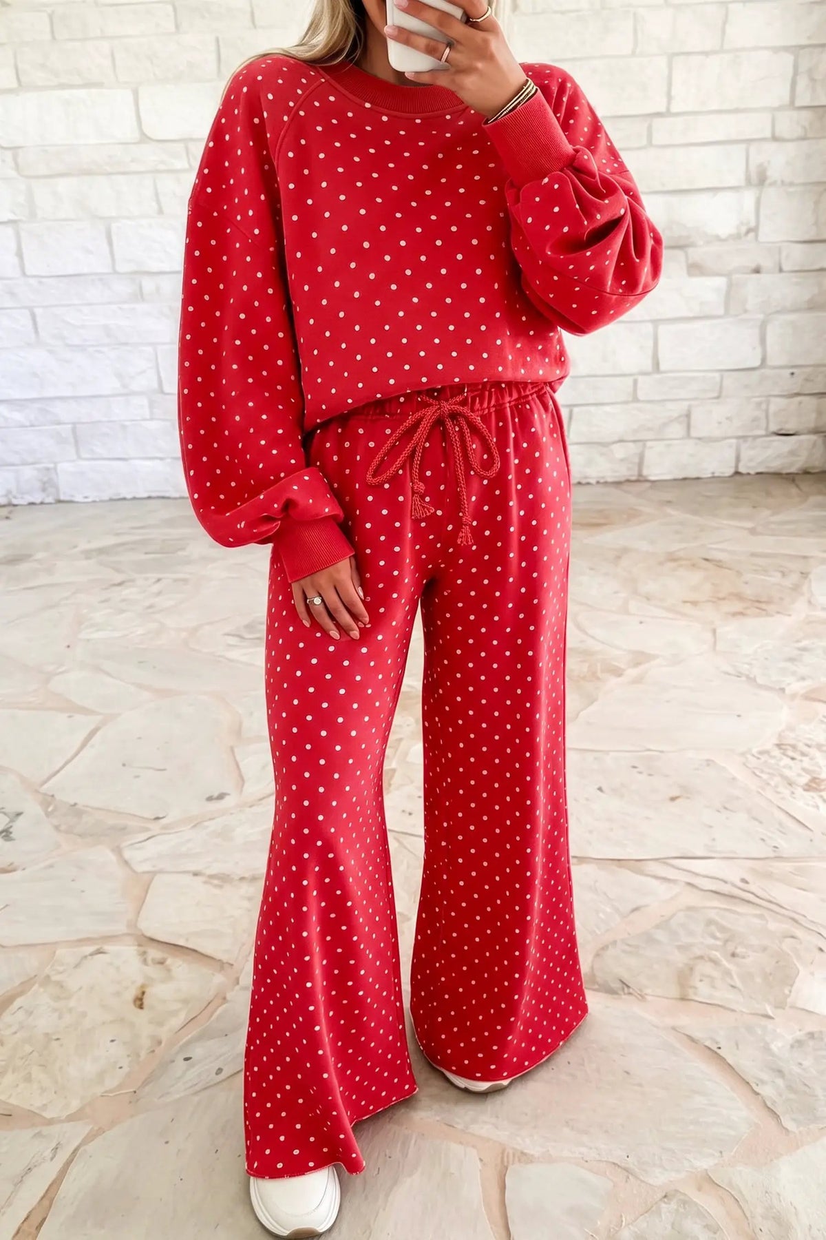 The Finley Pant Set - Red — main photo