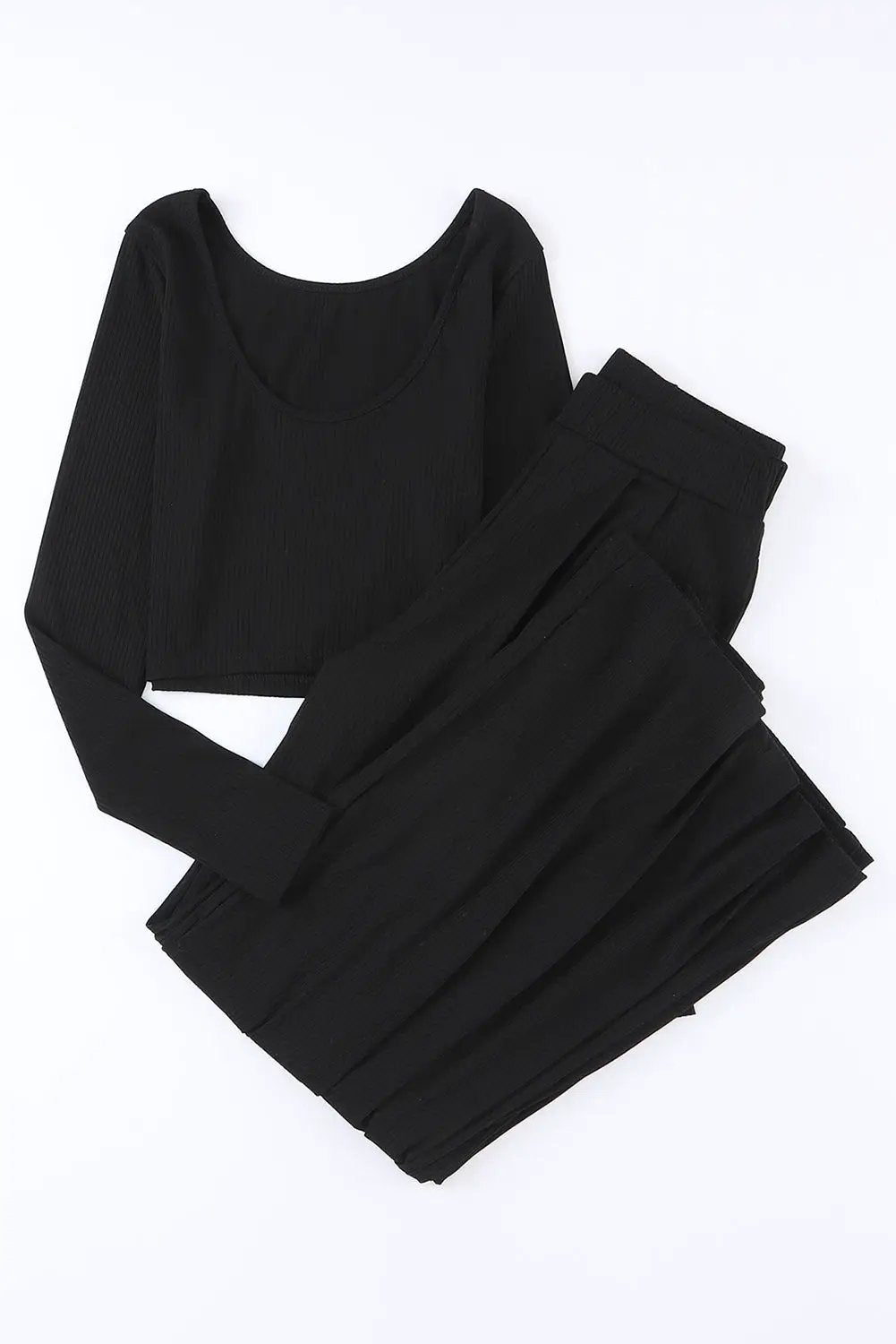 Grateful Threads Boutique Midnight Mood Ribbed Lounge Set - Outfit Sets