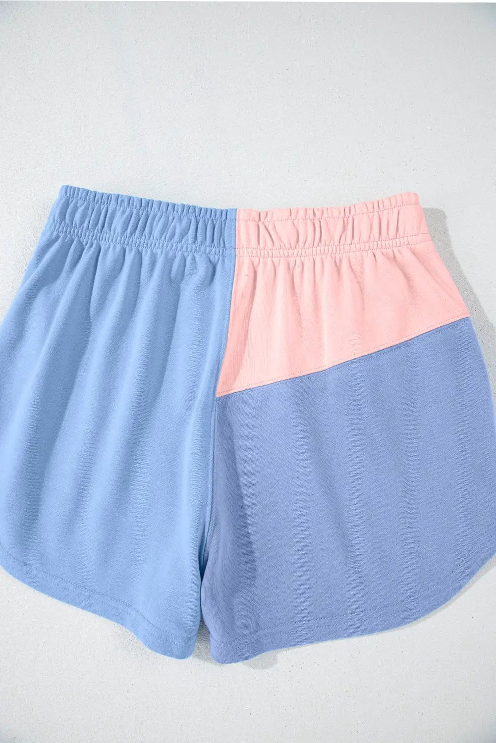 Grateful Threads Boutique Sky Blue Colorblock Patchwork Long Sleeve Shorts Set - Outfit Sets Sky Blue Colorblock Patchwork Long Sleeve Shorts Outfit