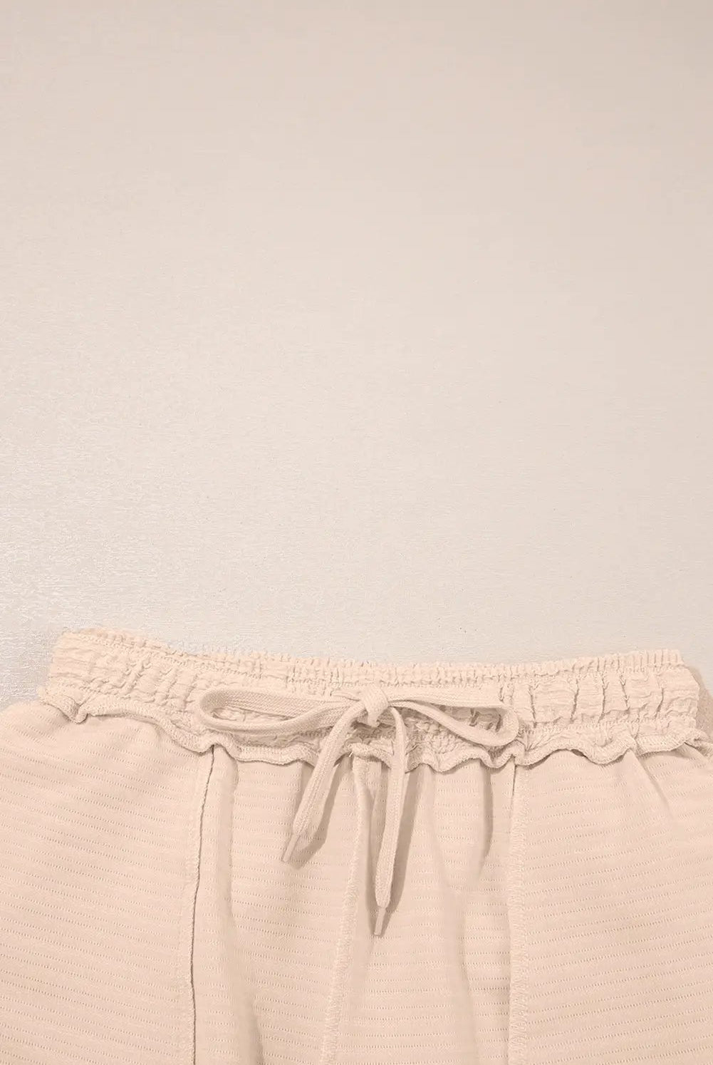 Grateful Threads Boutique Apricot Textured V Neck T-Shirt & Shorts Set – Effortless Summer Chic - Outfit Sets Apricot Textured V Neck T Shirt and Shorts Set