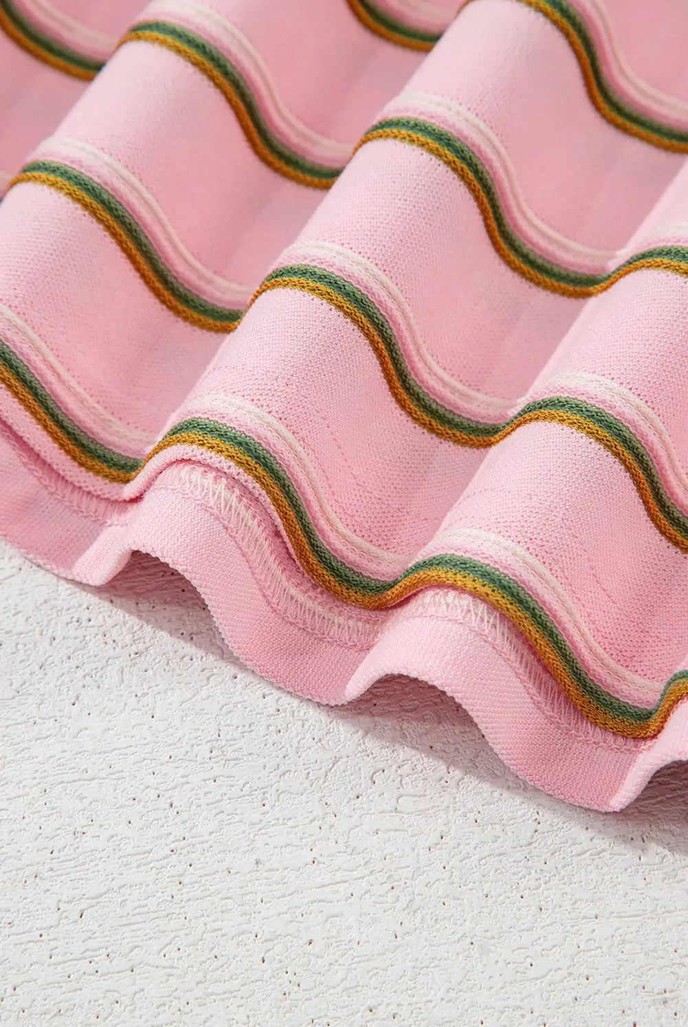 Grateful Threads Boutique The Pink Lemonade Stripe Lounge Set - Outfit Sets Pink Stripe Wide Short Sleeve Tee and Short Set