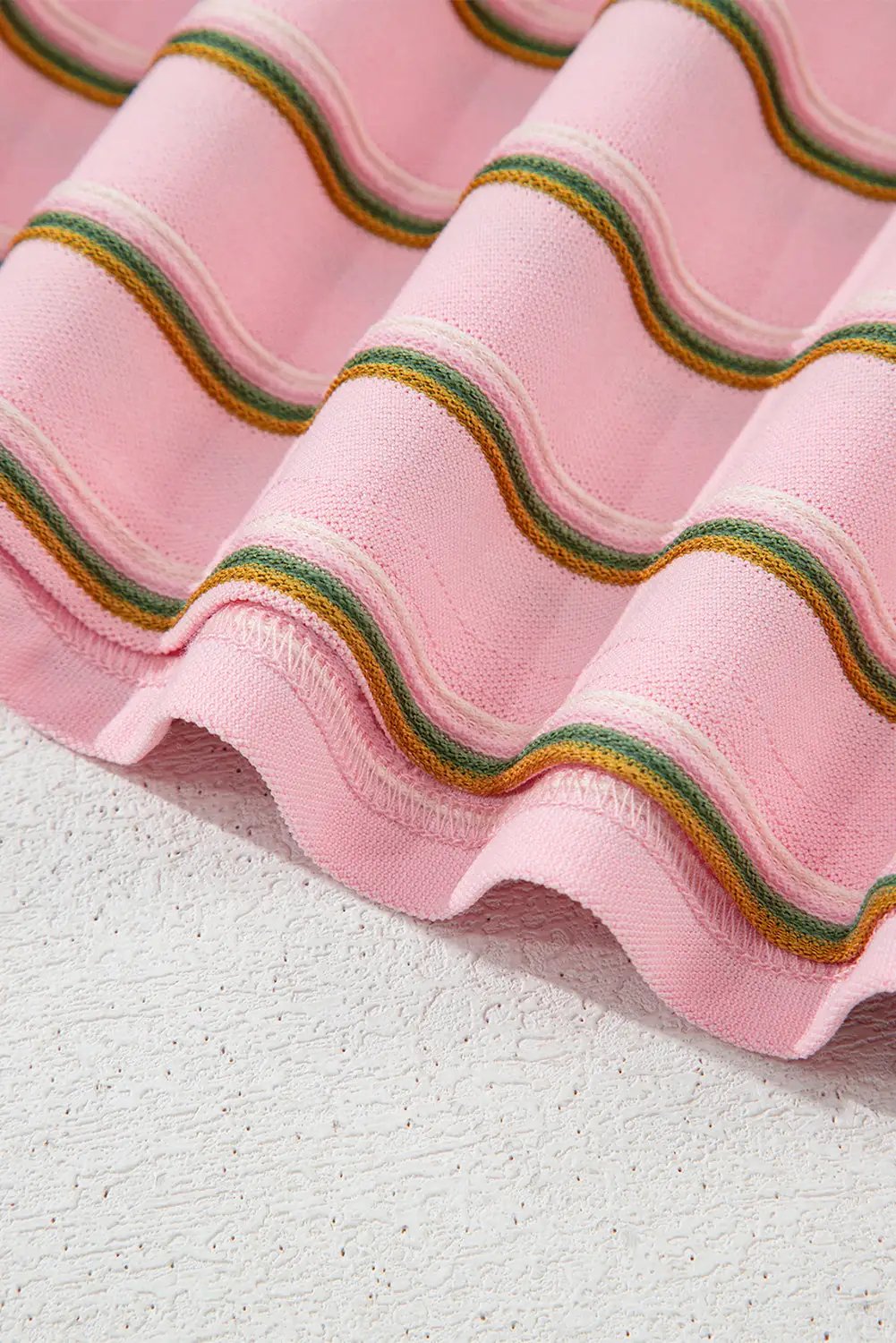 Grateful Threads Boutique The Pink Lemonade Stripe Lounge Set - Outfit Sets Pink Stripe Wide Short Sleeve Tee and Short Set