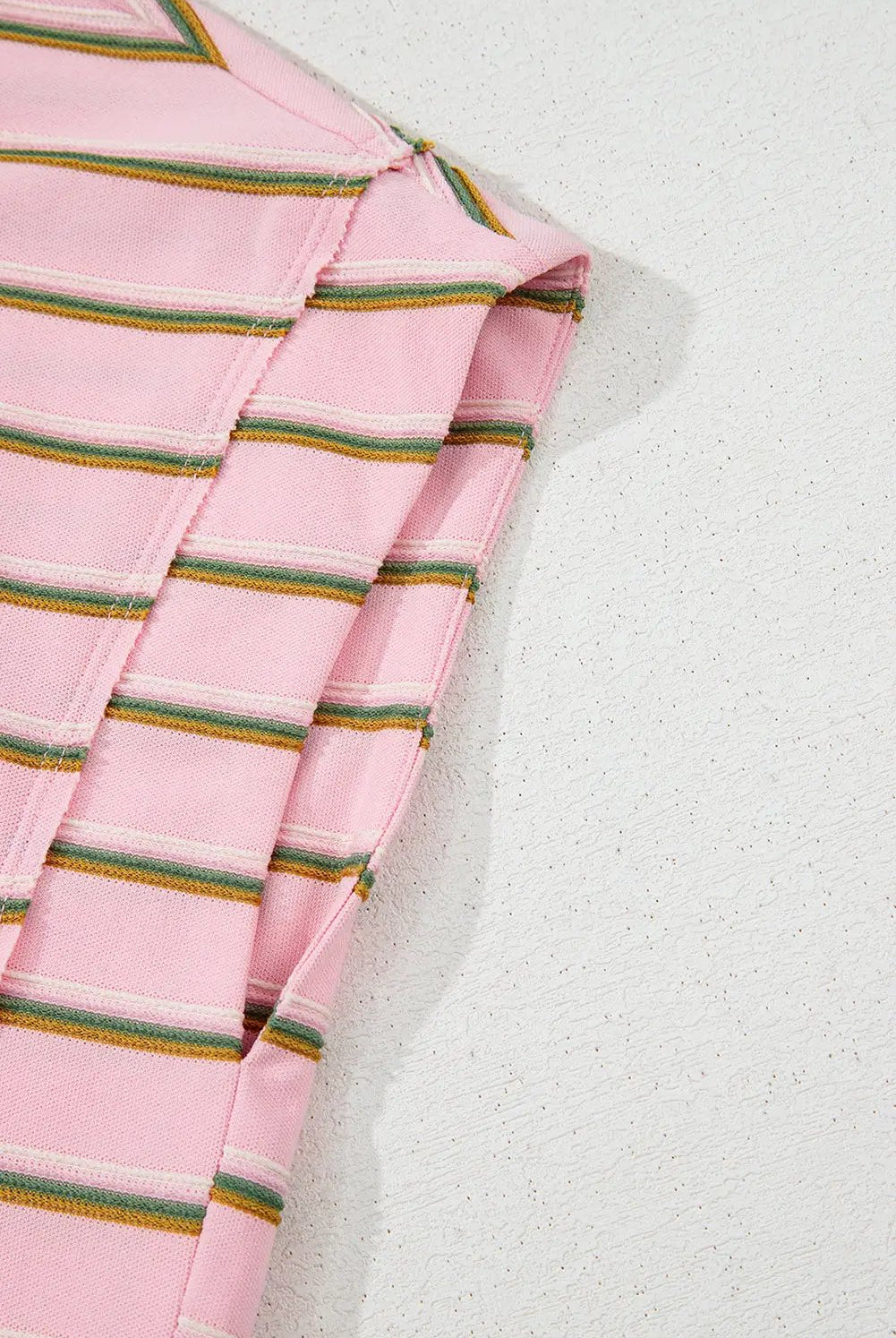 Grateful Threads Boutique The Pink Lemonade Stripe Lounge Set - Outfit Sets Pink Stripe Wide Short Sleeve Tee and Short Set