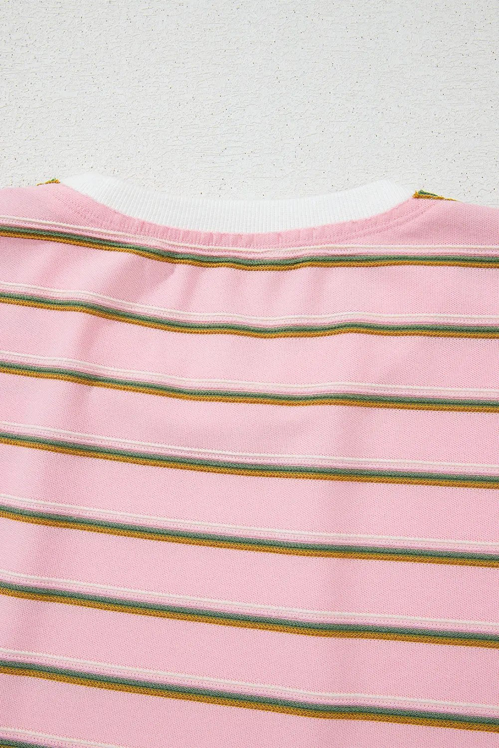 Grateful Threads Boutique The Pink Lemonade Stripe Lounge Set - Outfit Sets Pink Stripe Wide Short Sleeve Tee and Short Set