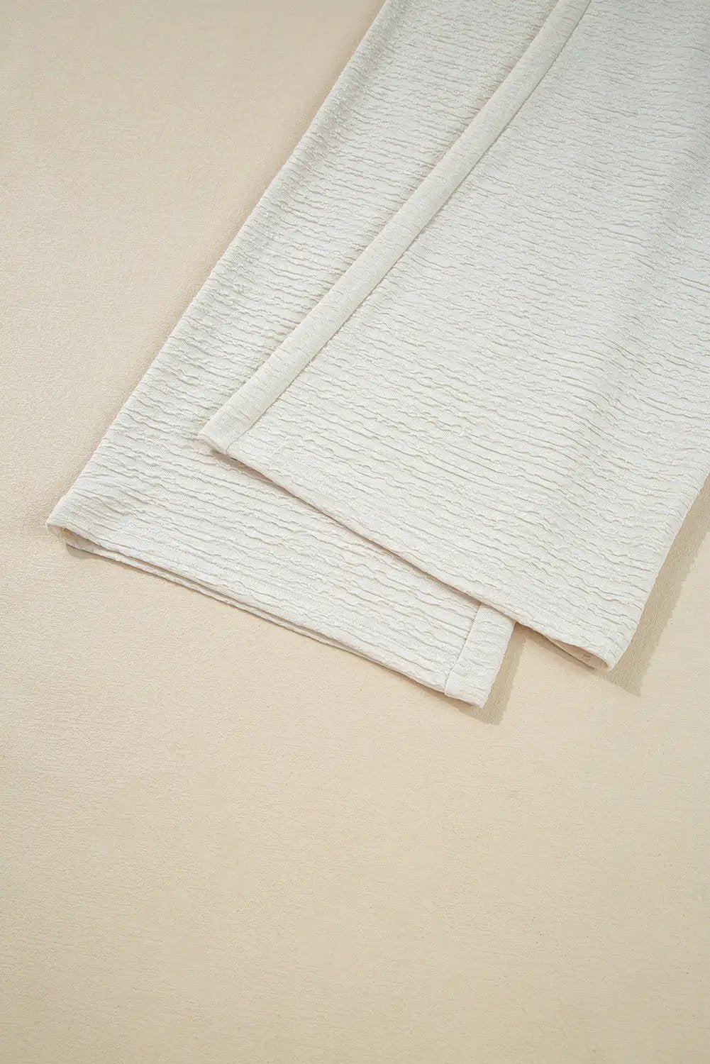Grateful Threads Boutique Beige Textured Drop Shoulder Tee & Cropped Wide Leg Set - Outfit Sets Beige Textured 3/4 Sleeve Drop Shoulder Tee & Cropped Wide Leg Set
