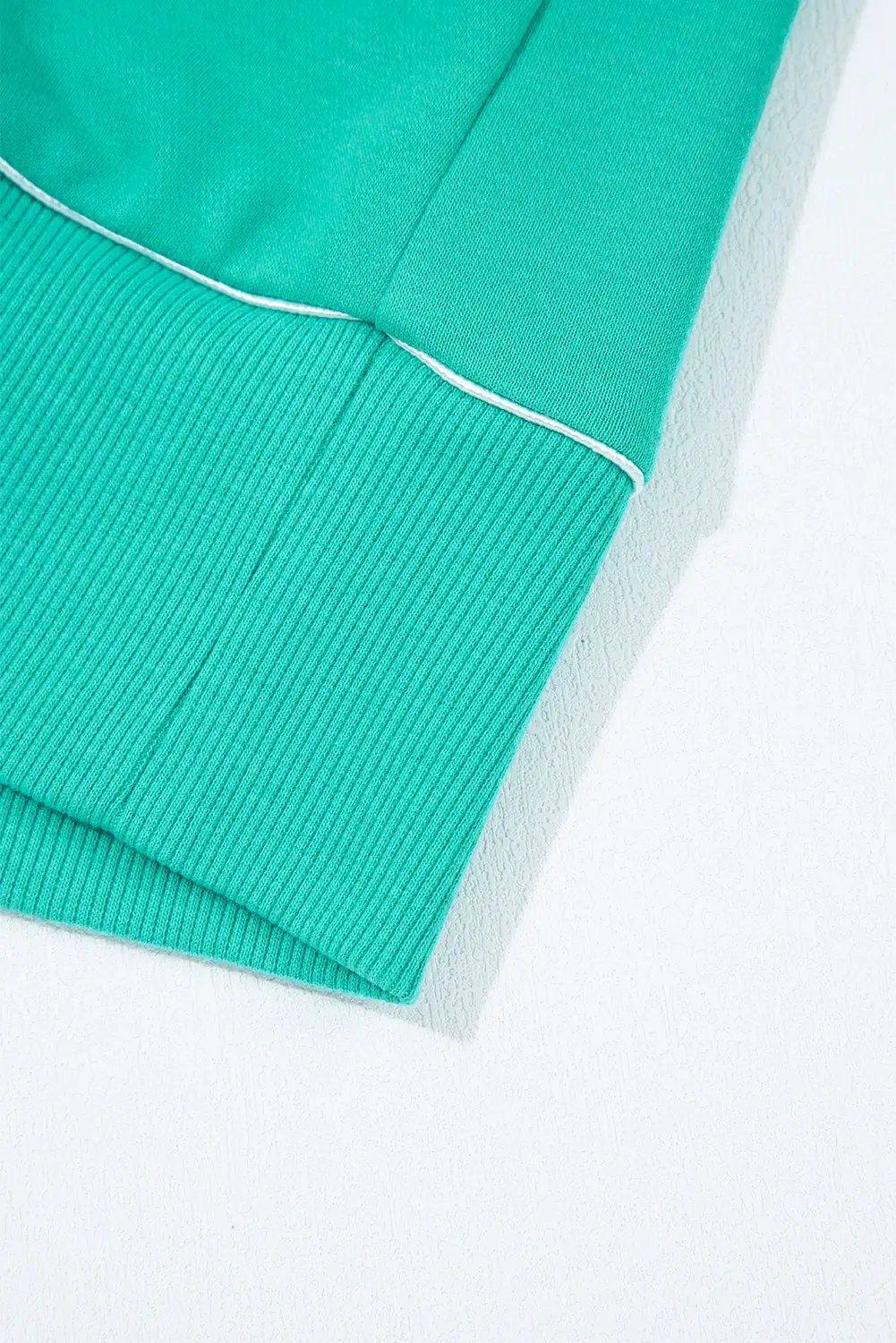 Grateful Threads Boutique Dark Green Colorblock Trim V-Neck Pullover Top and Shorts Set - Outfit Sets