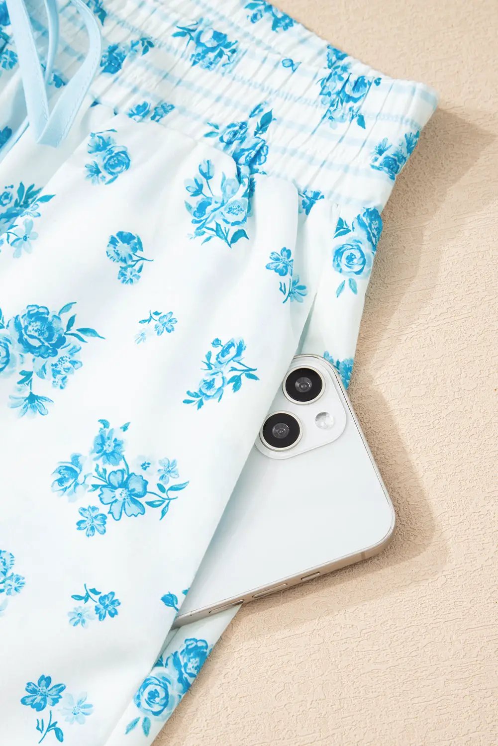 Grateful Threads Boutique Sky Blue Floral Striped Print PJ Set - Pajamas Sky Blue Floral Striped Print PJ Set