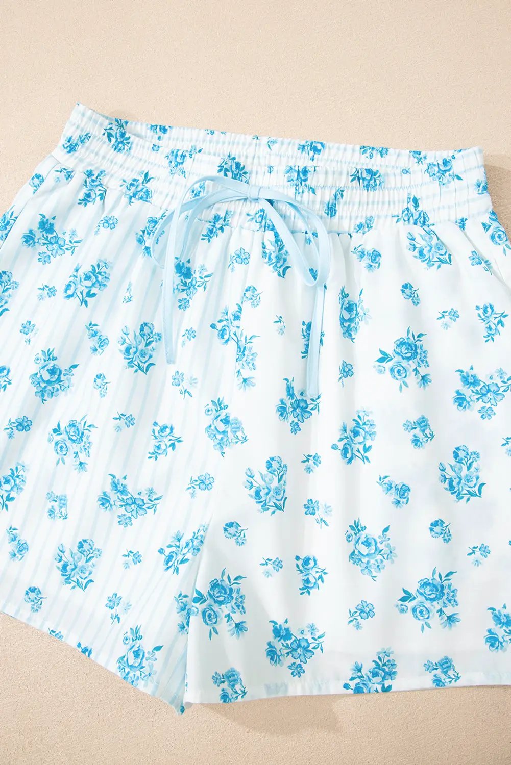 Grateful Threads Boutique Sky Blue Floral Striped Print PJ Set - Pajamas Sky Blue Floral Striped Print PJ Set