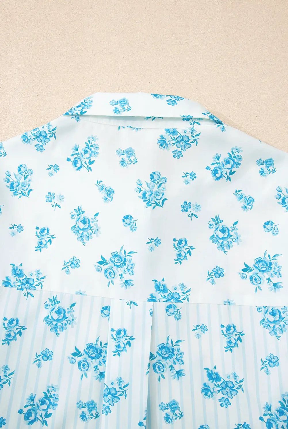 Grateful Threads Boutique Sky Blue Floral Striped Print PJ Set - Pajamas Sky Blue Floral Striped Print PJ Set