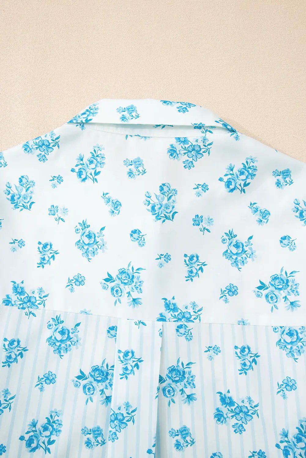 Grateful Threads Boutique Sky Blue Floral Striped Print PJ Set - Pajamas Sky Blue Floral Striped Print PJ Set