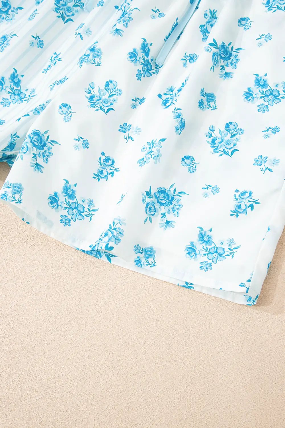 Grateful Threads Boutique Sky Blue Floral Striped Print PJ Set - Pajamas Sky Blue Floral Striped Print PJ Set